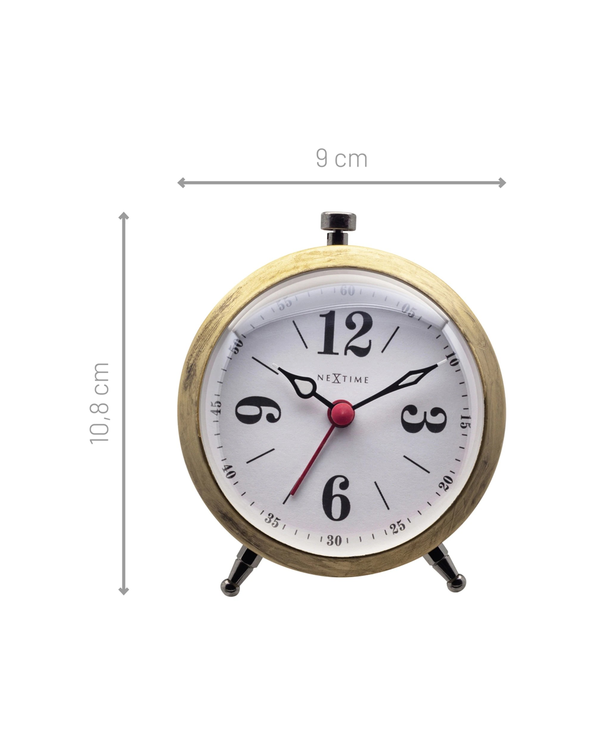 4 NEXTIME Harvey Alarm Clock Metal Case Dome Glass Luminous Hands Silent - Gold, 4 of 8