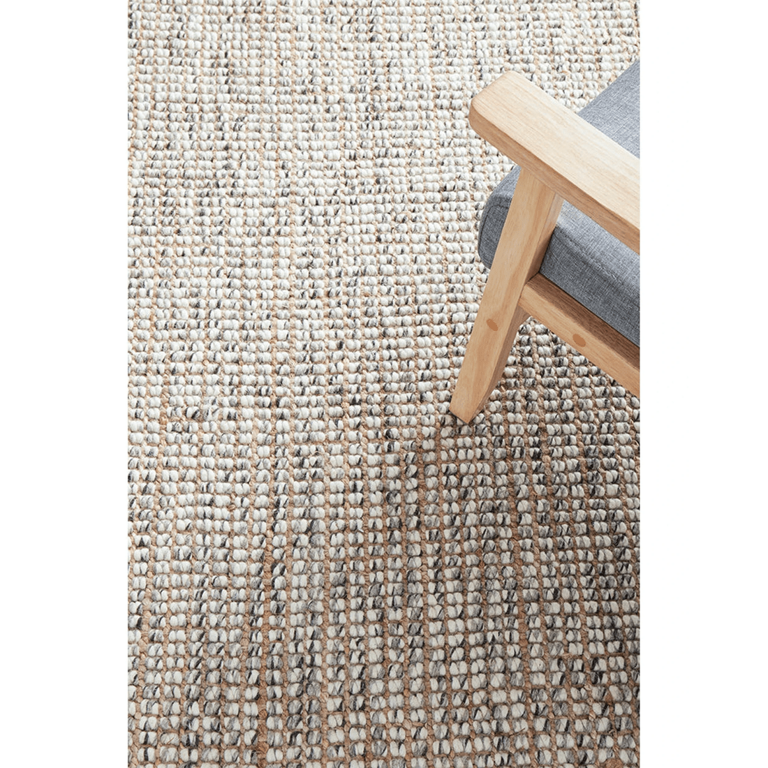 3 RUG CULTURE Arabella Grey Hand-Loomed Wool-Jute Runner Rug 80 x 400 cm, 20mm Pile - Grey, 3 of 6