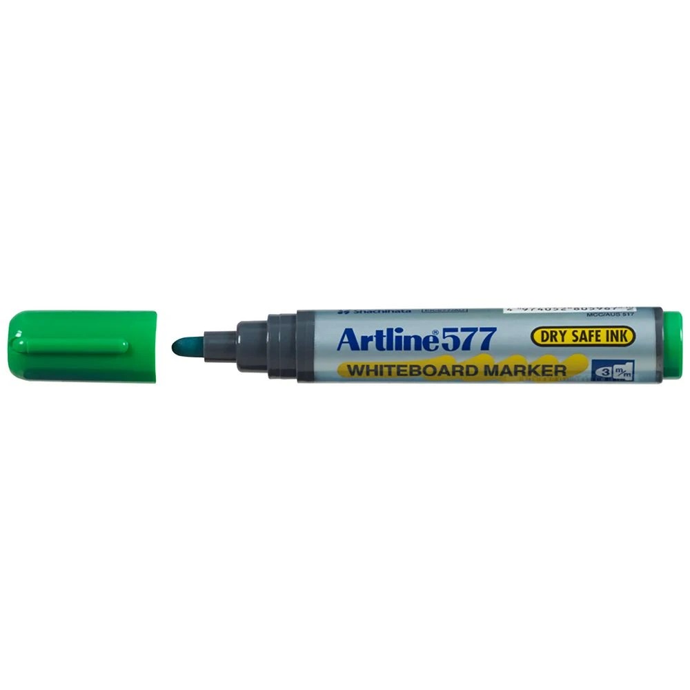 1 Artline 577 Whiteboard Marker Bullet Green, 1 of 3