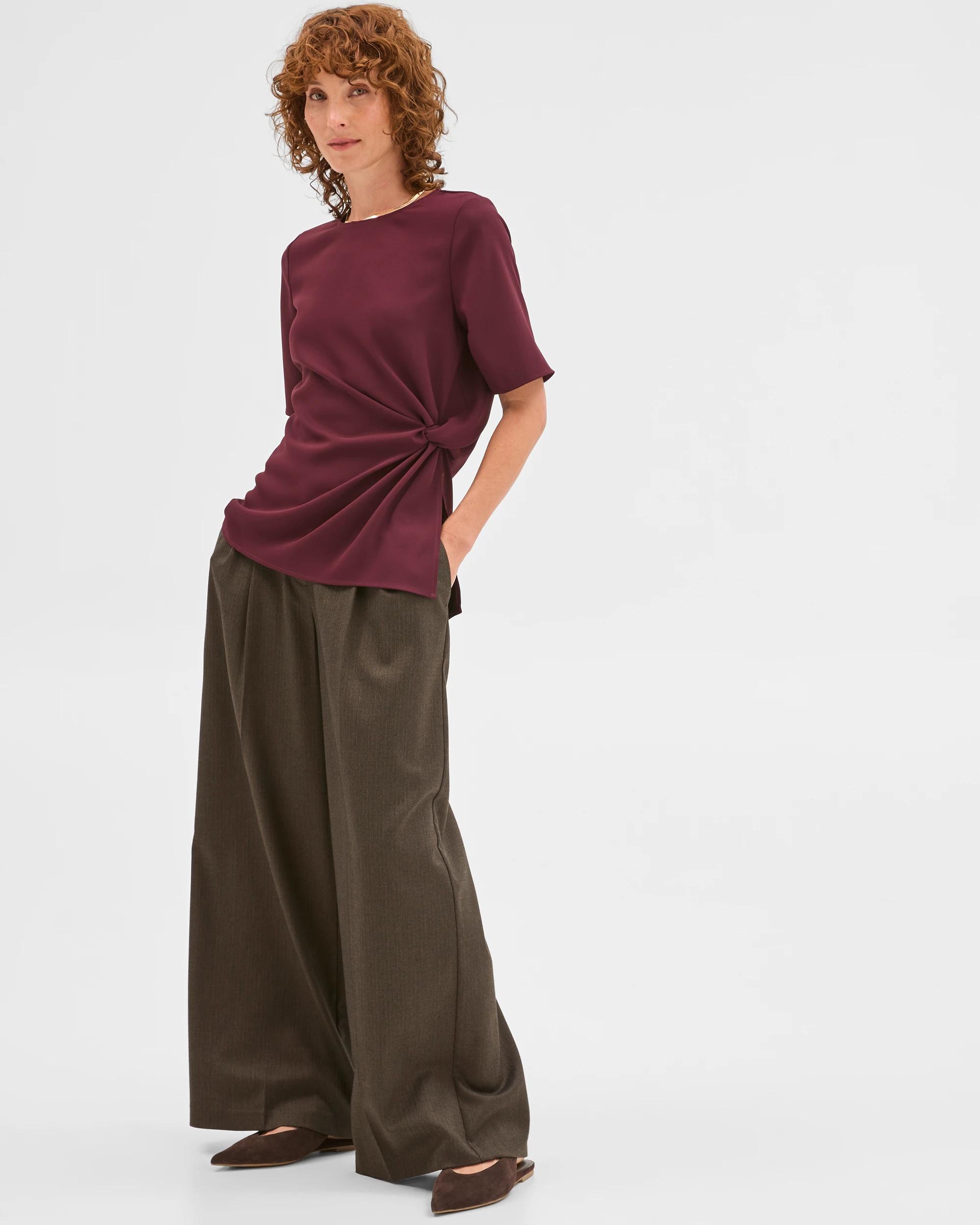 3 Preview Short Sleeve Knot Detail Blouse PINOT, 3 of 7