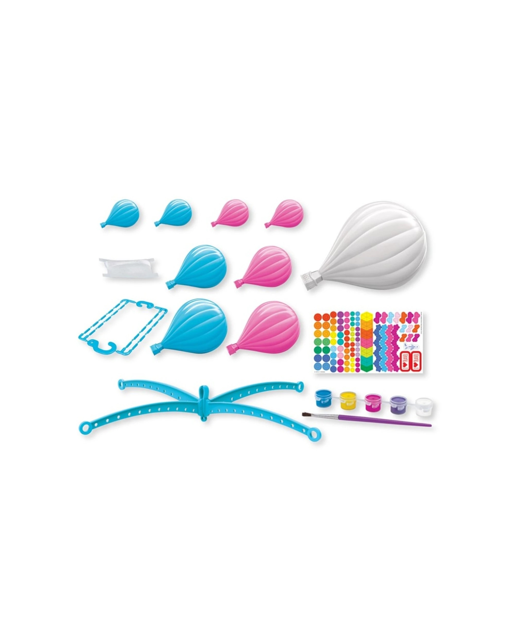 3 4M KidzMaker Hot Air Balloons Mobile Kids Childrens Art Craft Painting Kit - Multi, 3 of 3