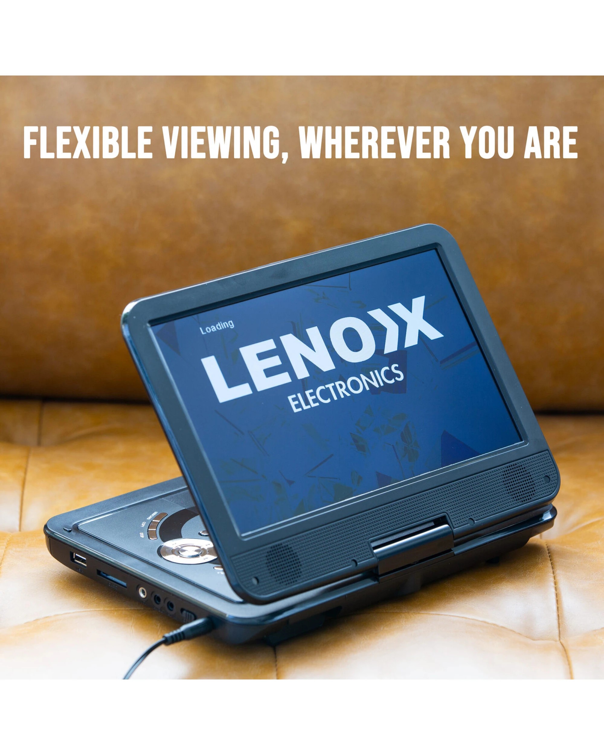 2 Lenoxx 10.1" Portable DVD Player w/ 270-Degrees Swivel-Screen & Rechargeable, 2 of 7
