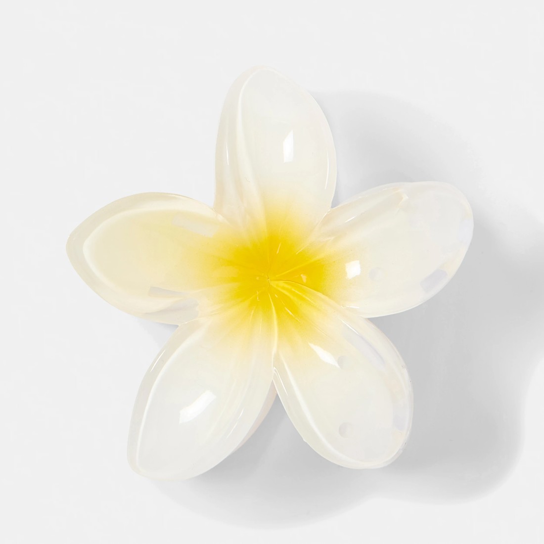 1 White Frangipani Claw Hair Clip, 1 of 5