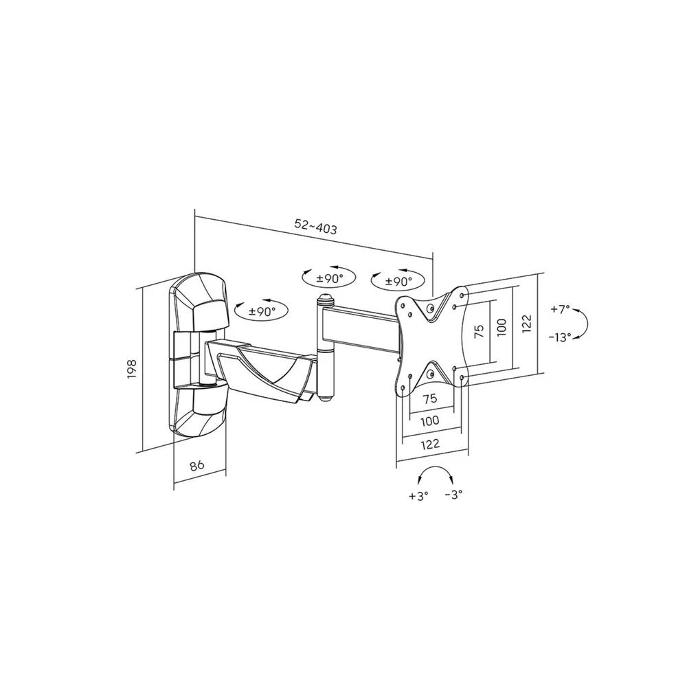 6 Brateck Slim Full Motion TV Wall Mount, 6 of 7