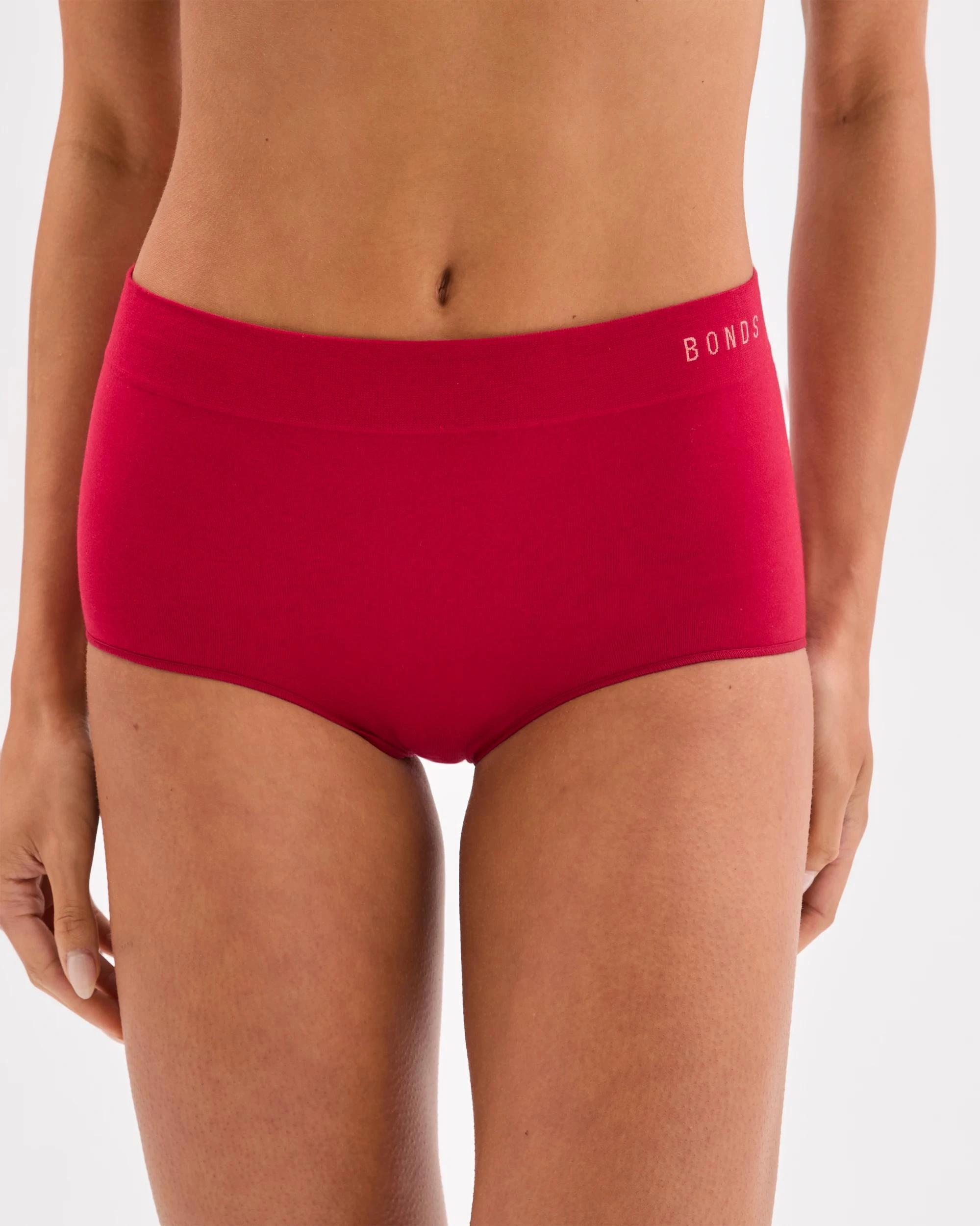 3 Bonds 2 Pack Seamless Full Briefs CHERRY WINE/FROSTED MAUVE, 3 of 4