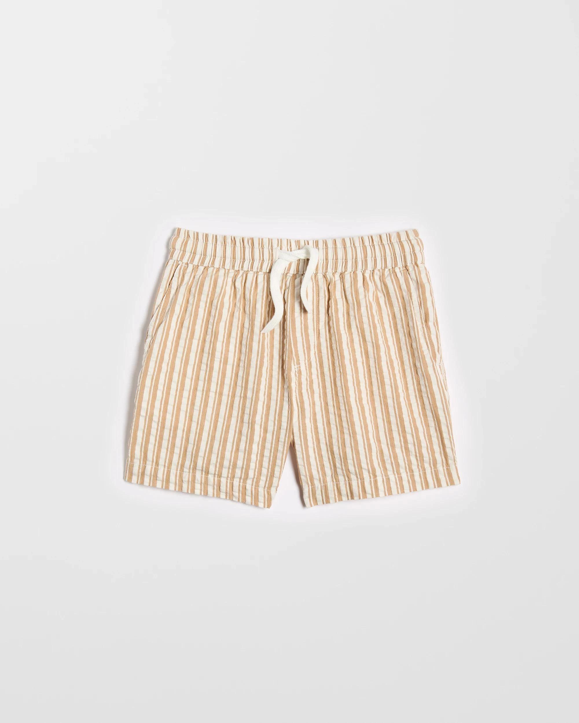 1 Target Australian Cotton Textured Stripe Shorts TANNIN/CREAM, 1 of 3