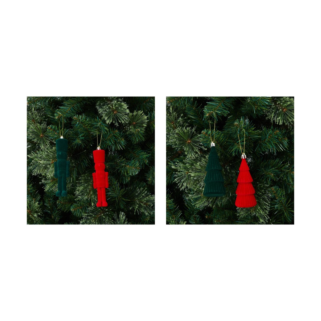 6 Flocked Decoration - Assorted, 6 of 7