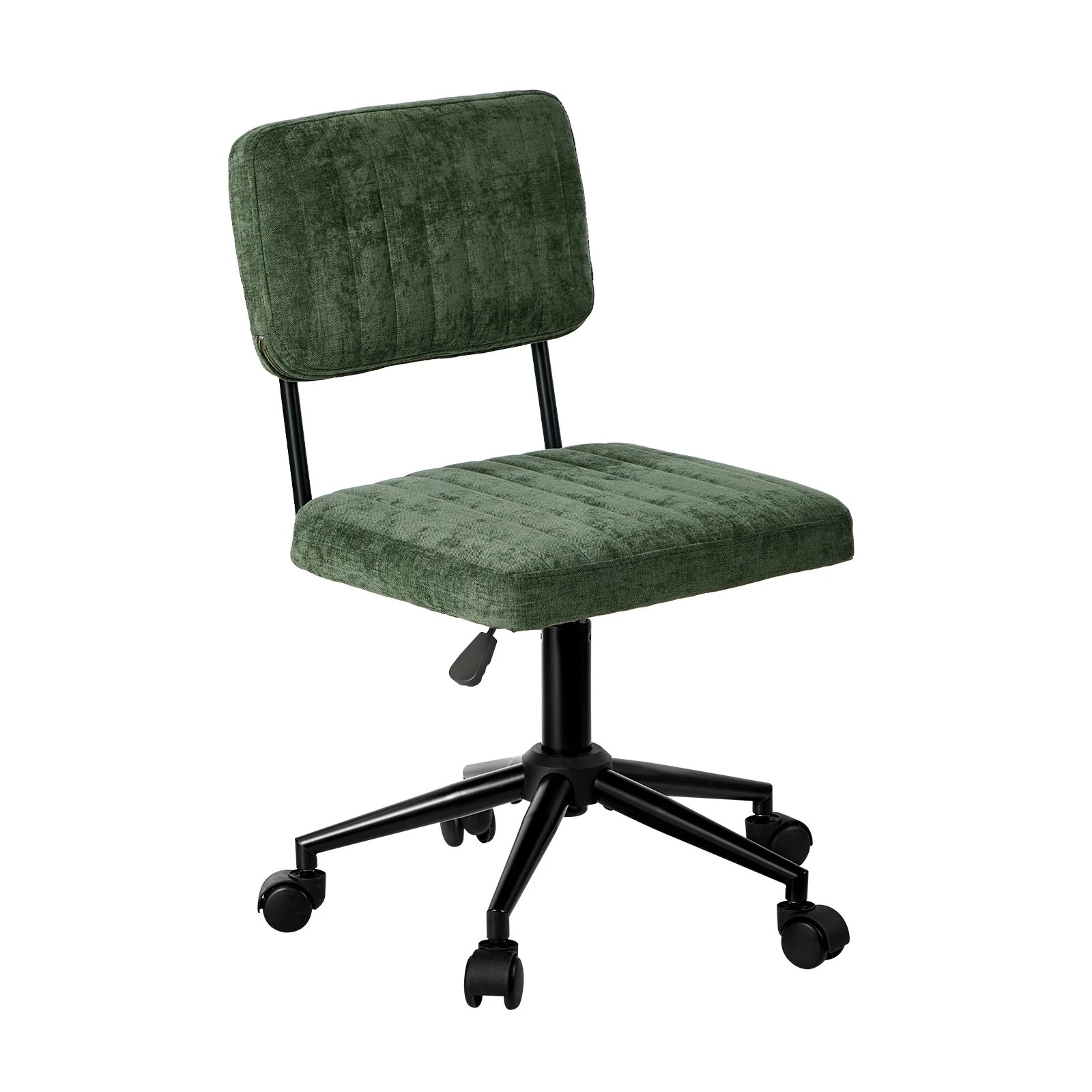 1 Oikiture Mid Back Armless Office Chair Swivel Computer Seat Polyester - Green, 1 of 7
