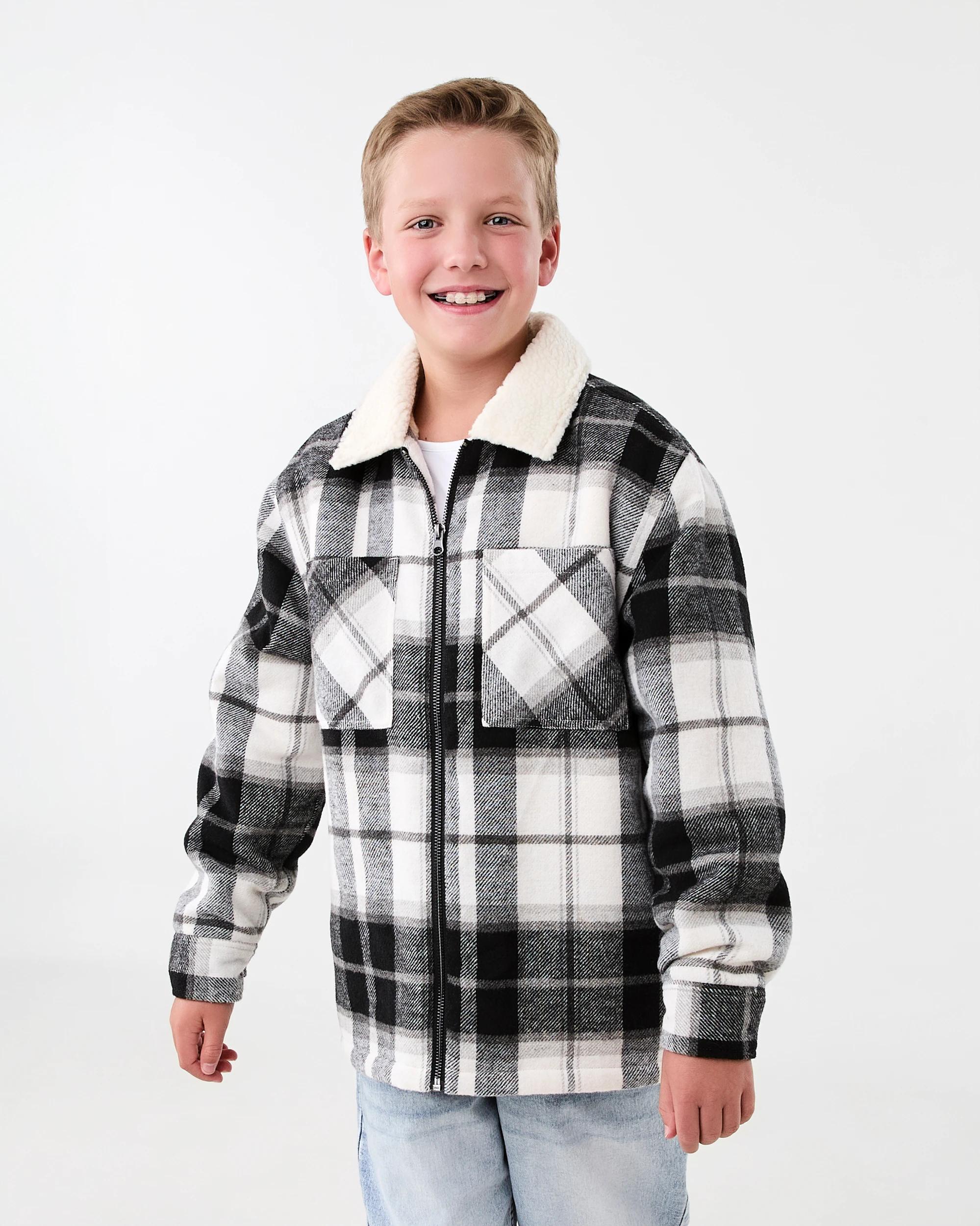 2 Sherpa Check Jacket Light Chk, 2 of 7