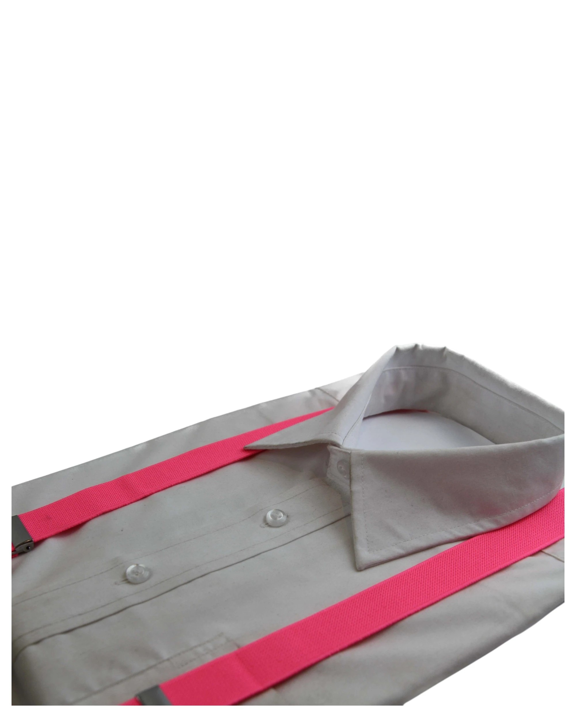 2 Zasel Mens Extra Long Adjustable 138cm Fluro Pink Suspenders - Pink, 2 of 3