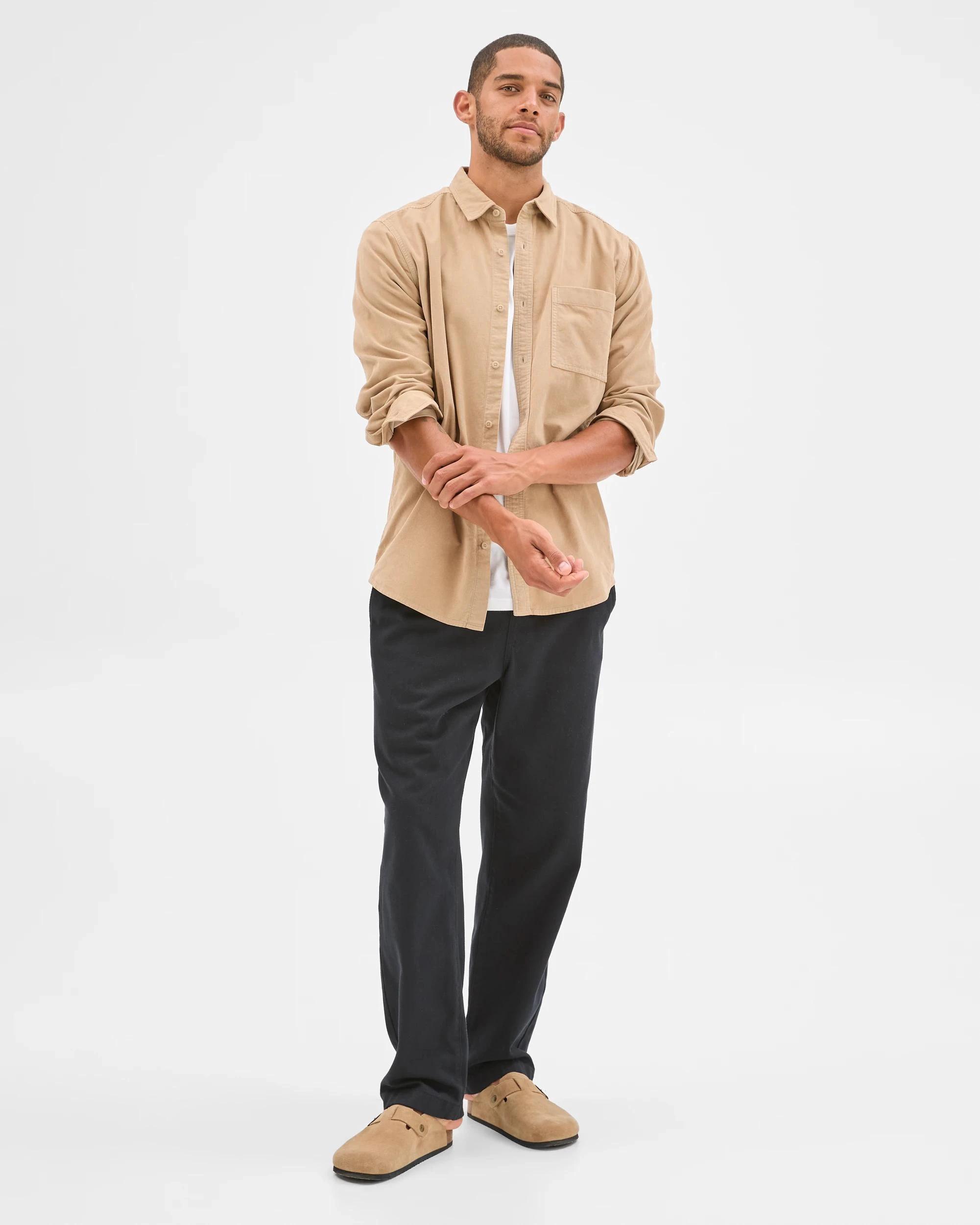 3 Target Man Australian Cotton Corduroy Shirt TAN, 3 of 6