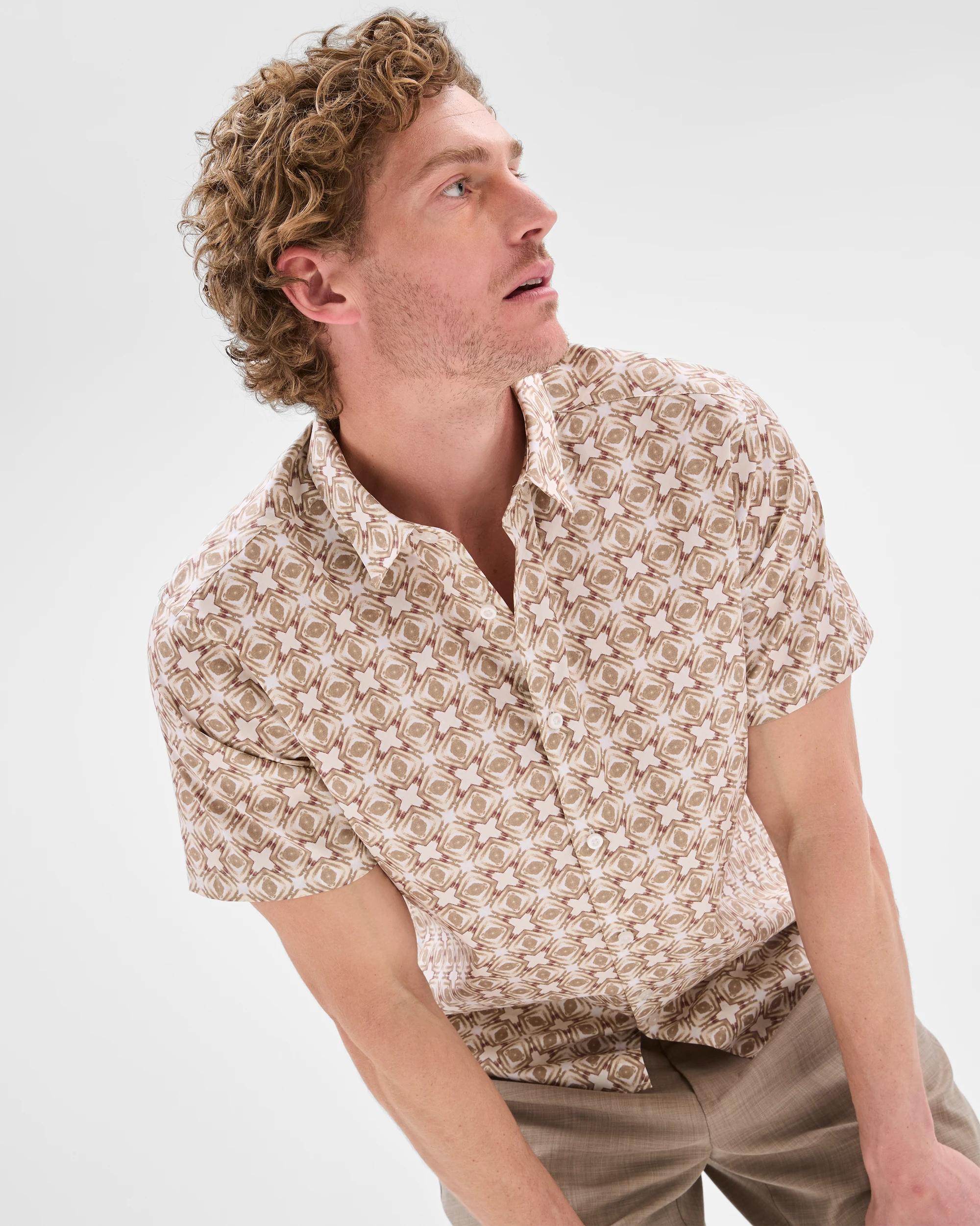 10 Australian Cotton Short Sleeve Shirt - Preview GEO NEUTRAL, 10 of 10