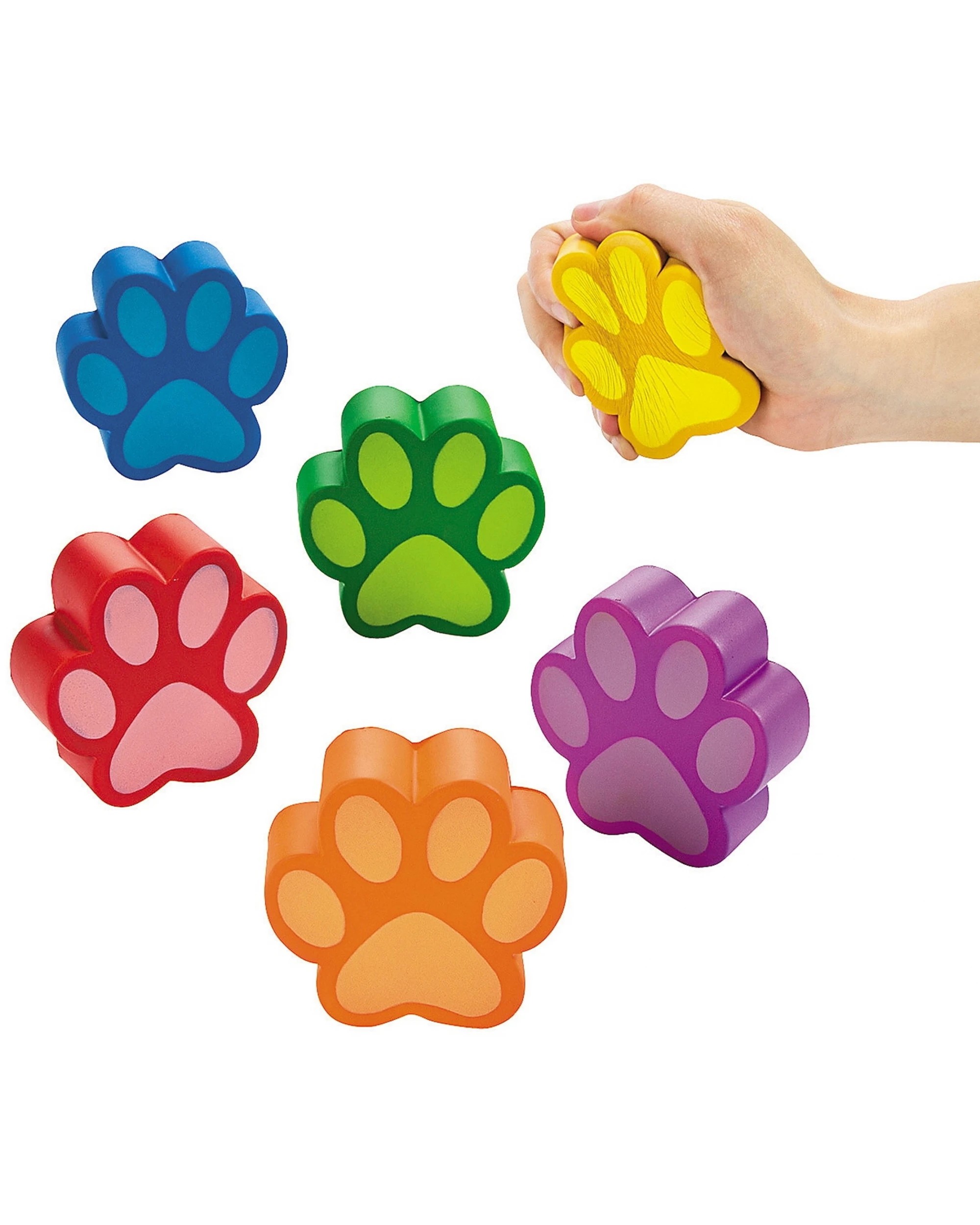 1 Partyrama Paw Print Squishy Toys Pack of 12, 1 of 2