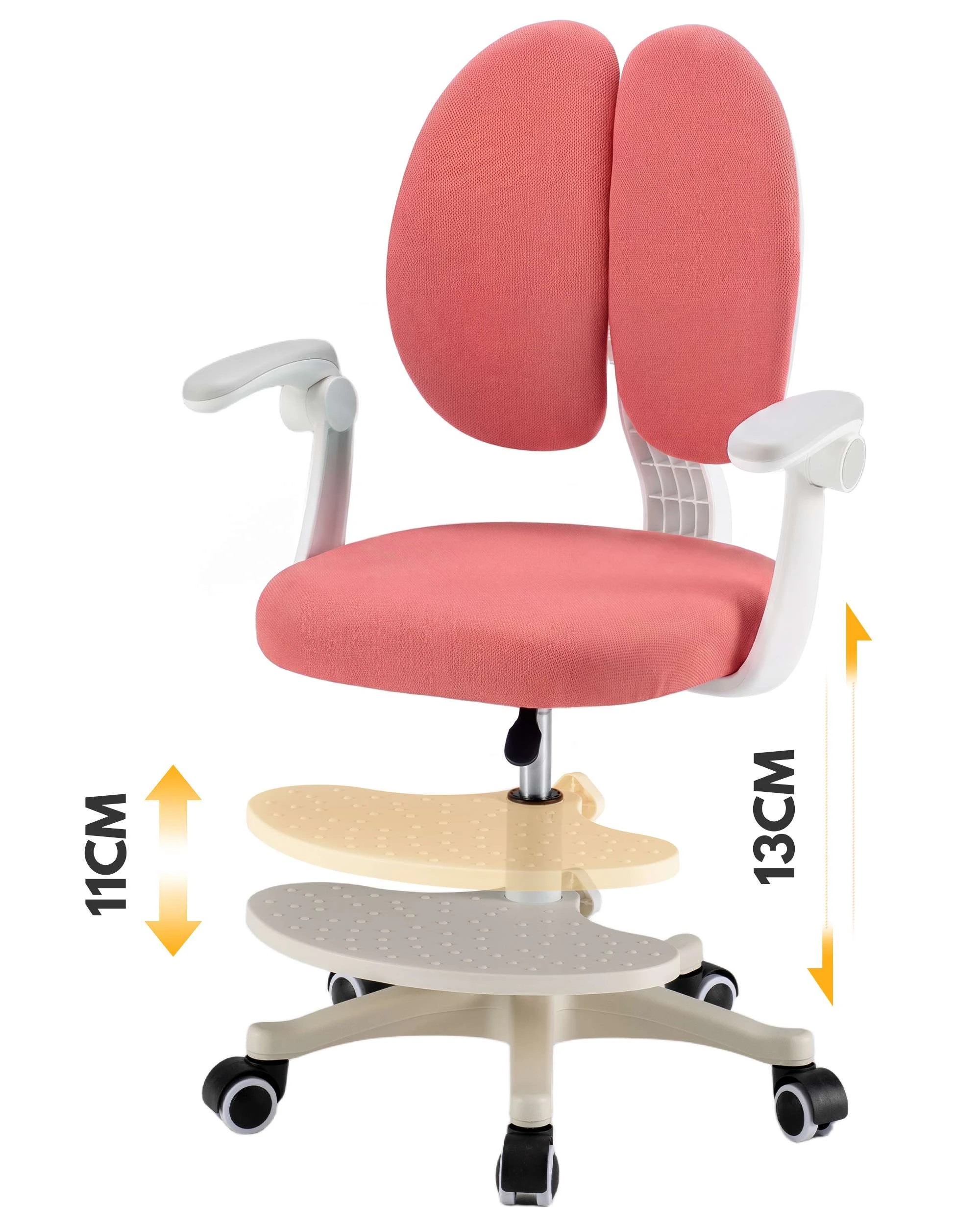 8 PlayPals Kids Desk Chair Adjustable Children Study Seat with Footrest - Pink, 8 of 10
