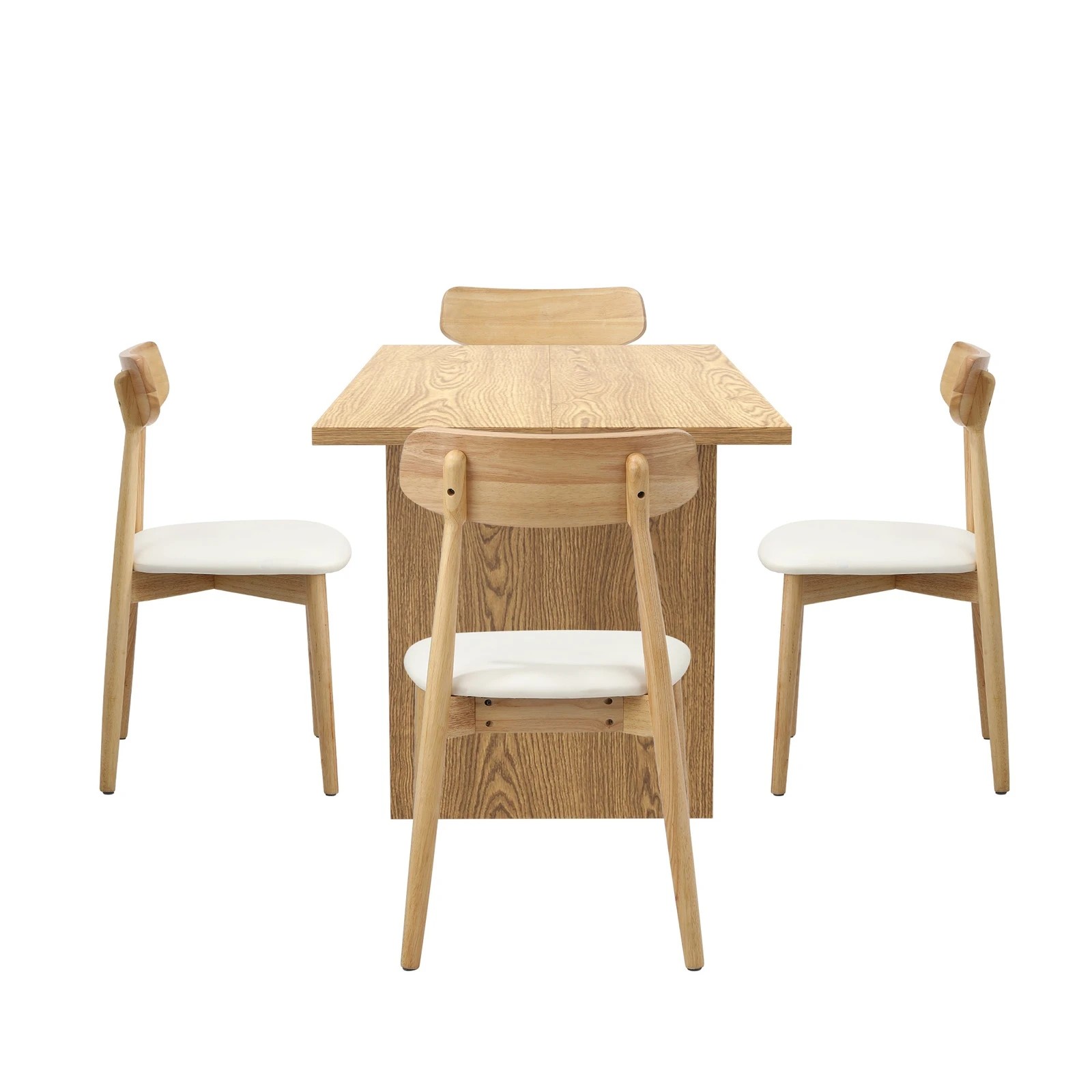 8 Oikiture 4-Seater Dining Table and Chairs Wooden Furniture Set - Natural, 8 of 9