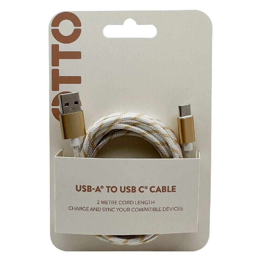 4 Otto 2m USB-C to USB-A Cable Gold Braid, 4 of 4