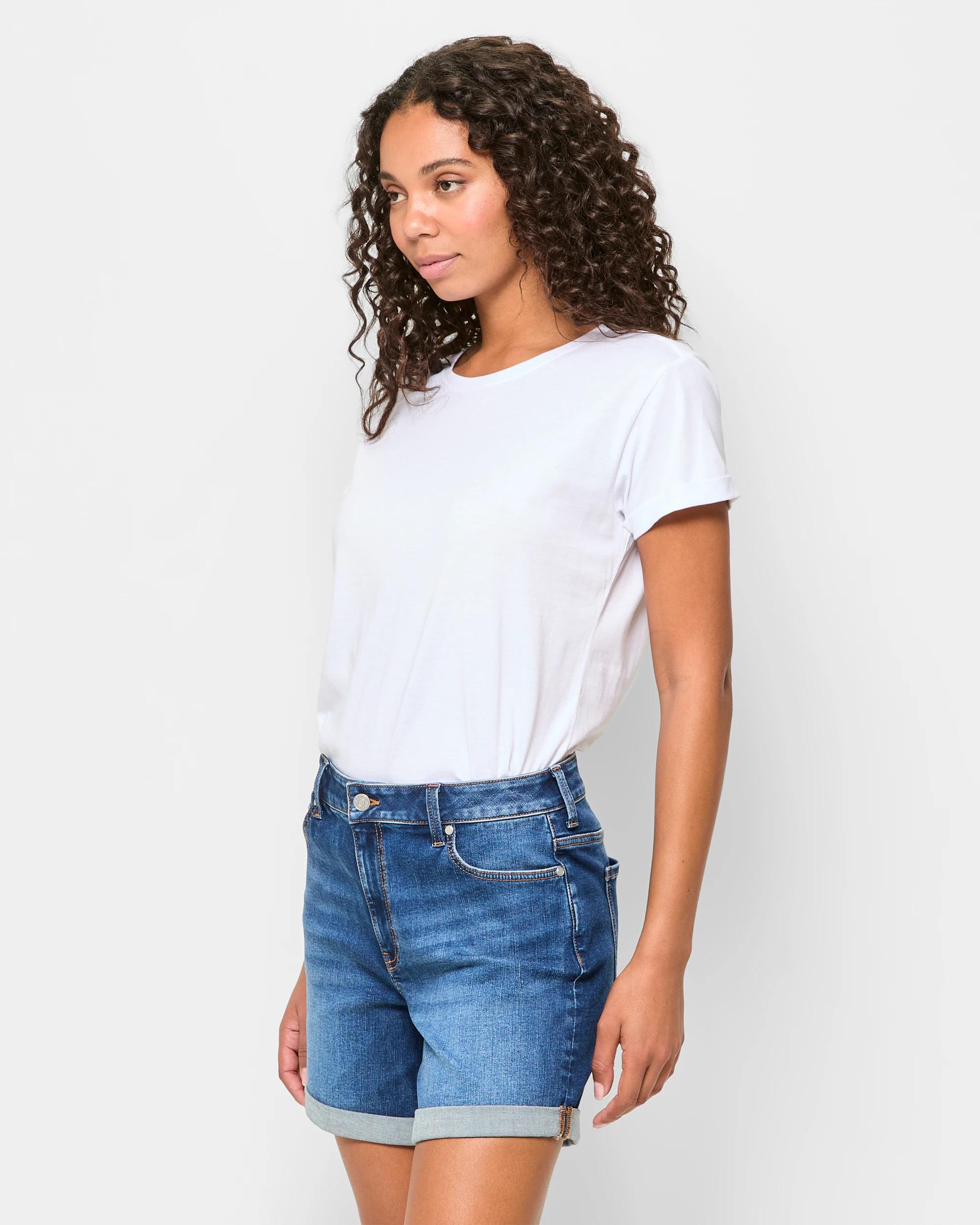 3 Target Classic Roll Cuff Denim Shorts 70'S INDIGO, 3 of 5