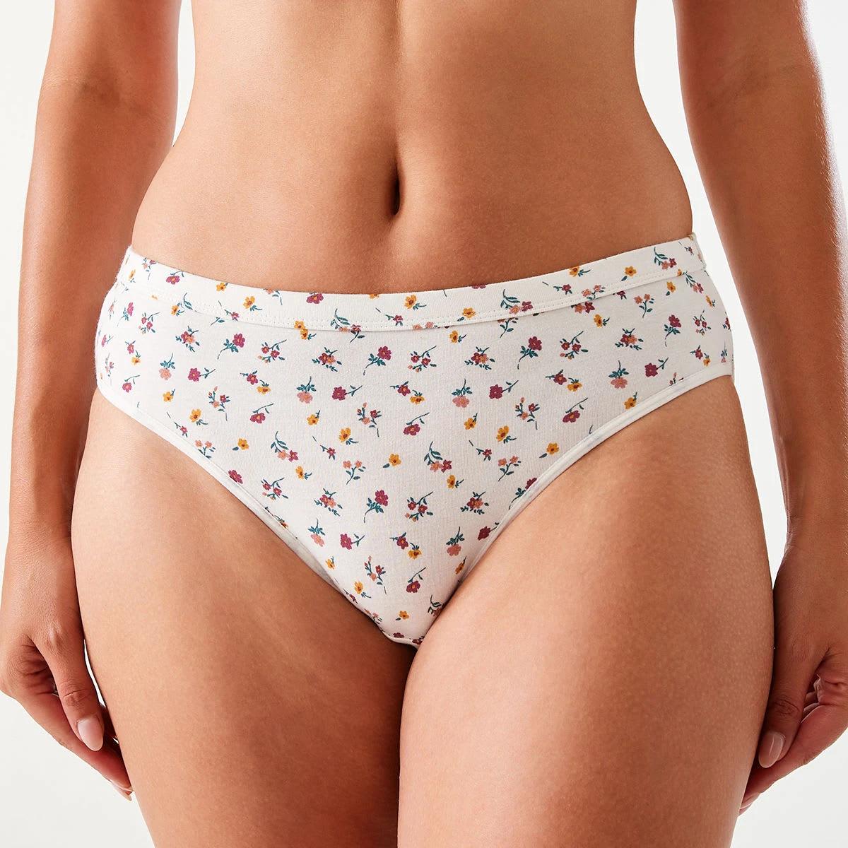 1 Comfort Top Bikini Briefs BROWN DITSY WHISPER WHITE, 1 of 4