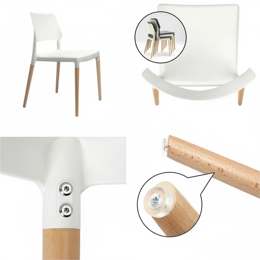 6 1 Artiss Dining Table and 4 Chairs Set  Wood - Multi, 6 of 6