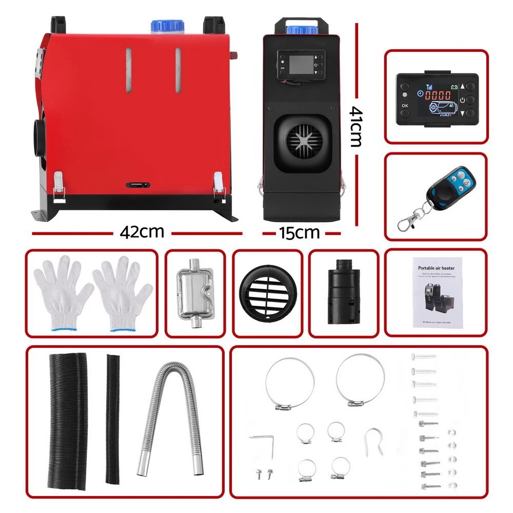 2 Giantz Diesel Air Heater All-in-one 12V 5KW LCD Remote Control for Car RV Indoors - Multi, 2 of 2