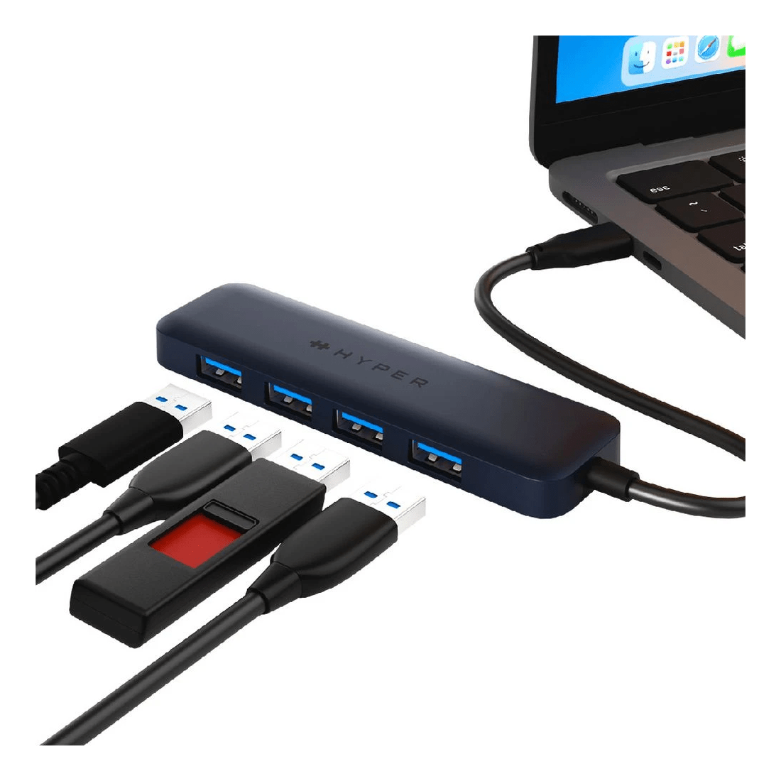 2 Hyperdrive 4-in-1 USB-C Hub Midnight Blue, 2 of 8