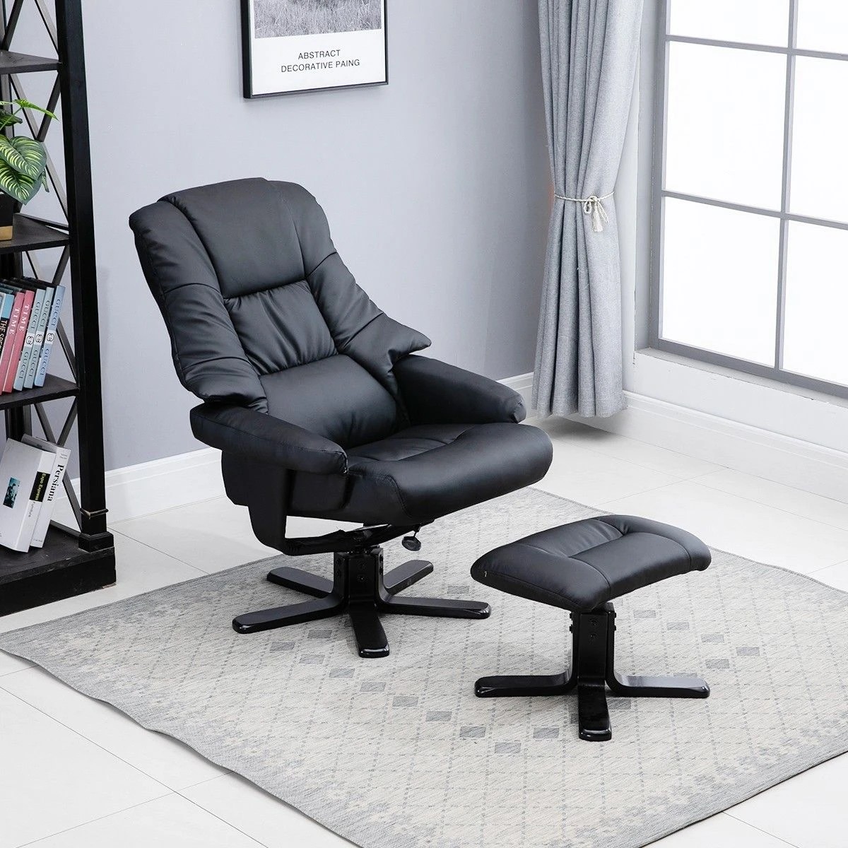 3 Luxdream Home Office Recliner Chair PU Leather Armchair Lounge Sofa Couch Ottoman Footrest, 3 of 6