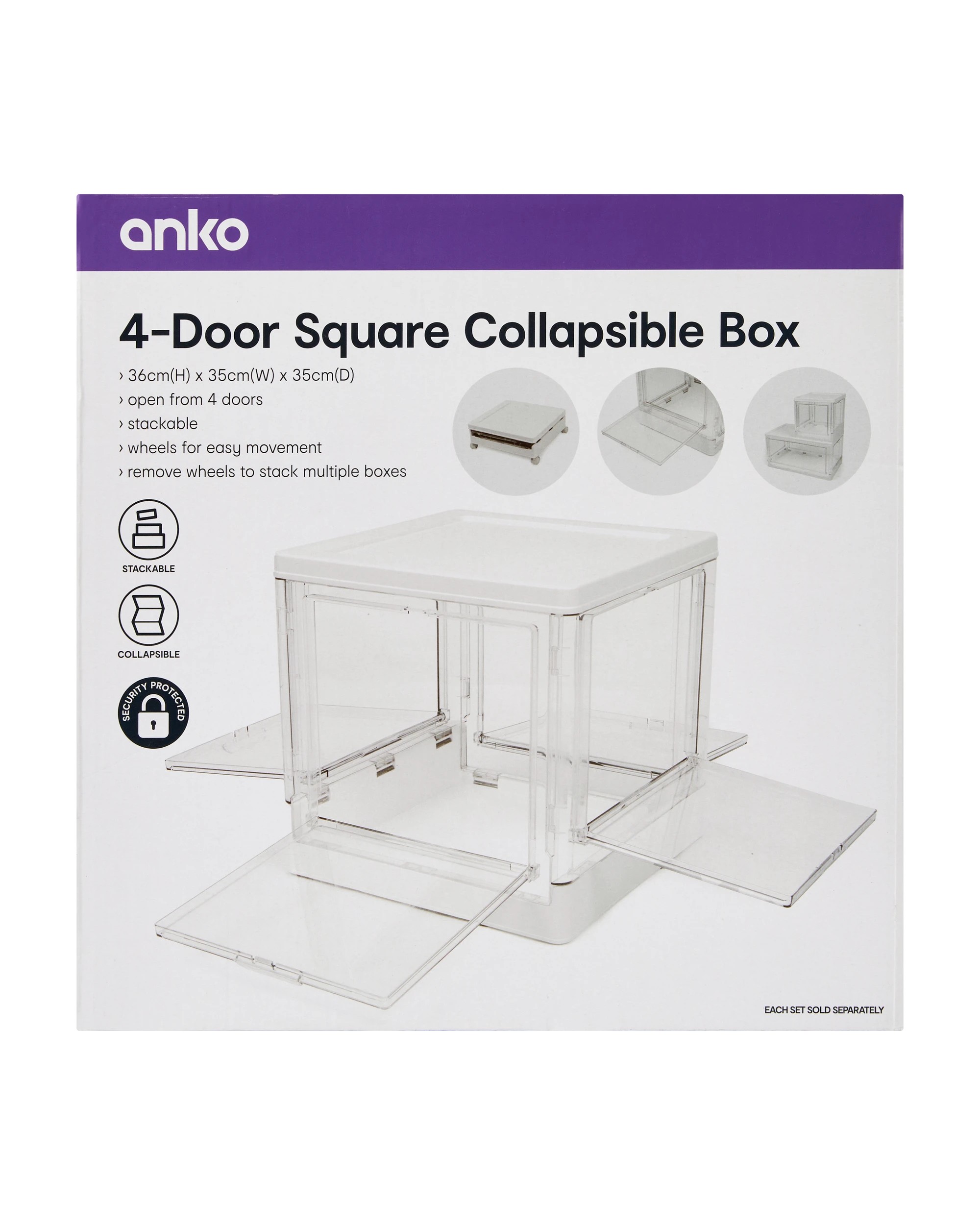 6 27L 4-Door Square Collapsible Box, 6 of 6
