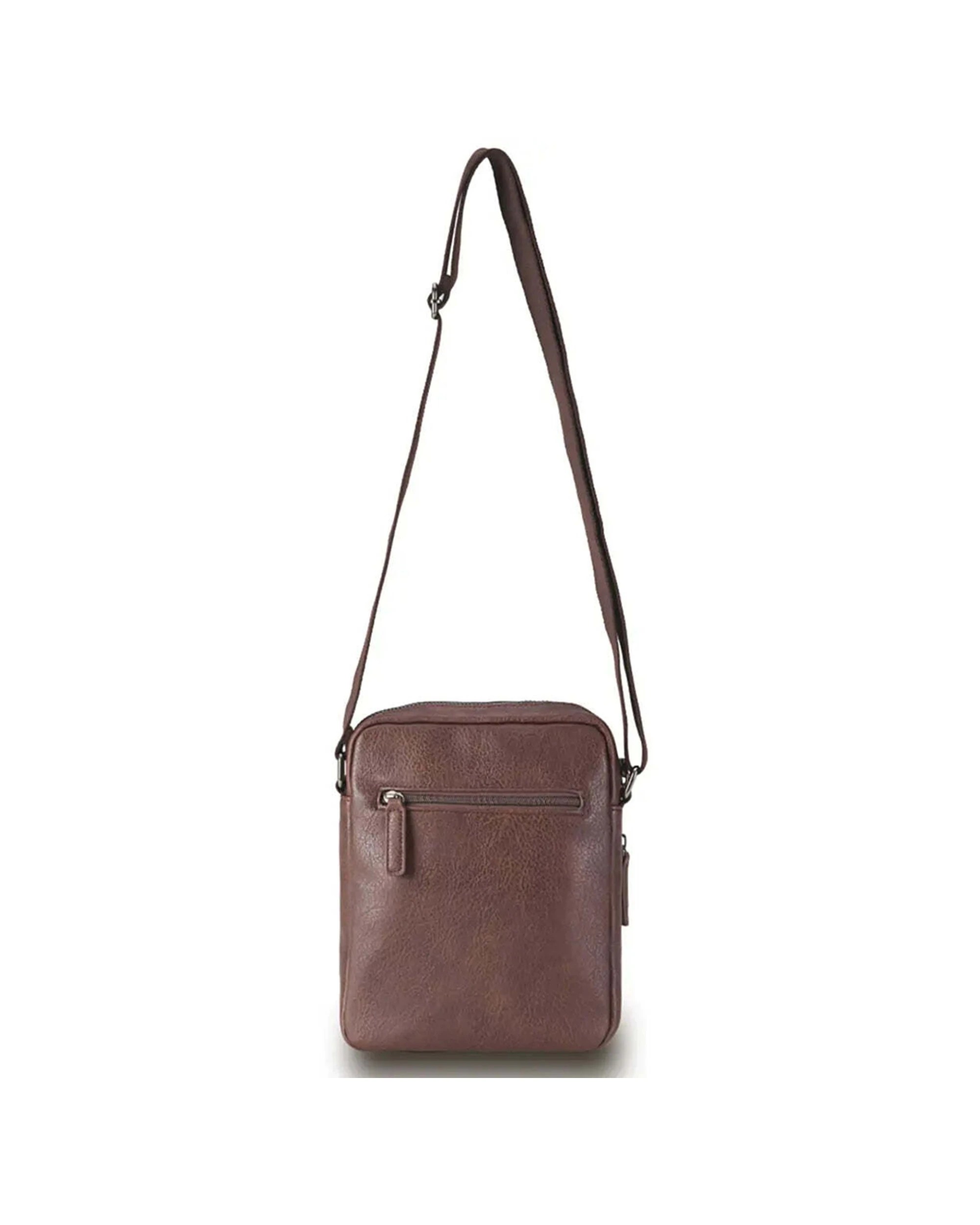3 Tosca Luggage Vegan Leather Shoulder Bag Spacious Lightweight Carrying Essentials Chocolate - Brown, 3 of 3