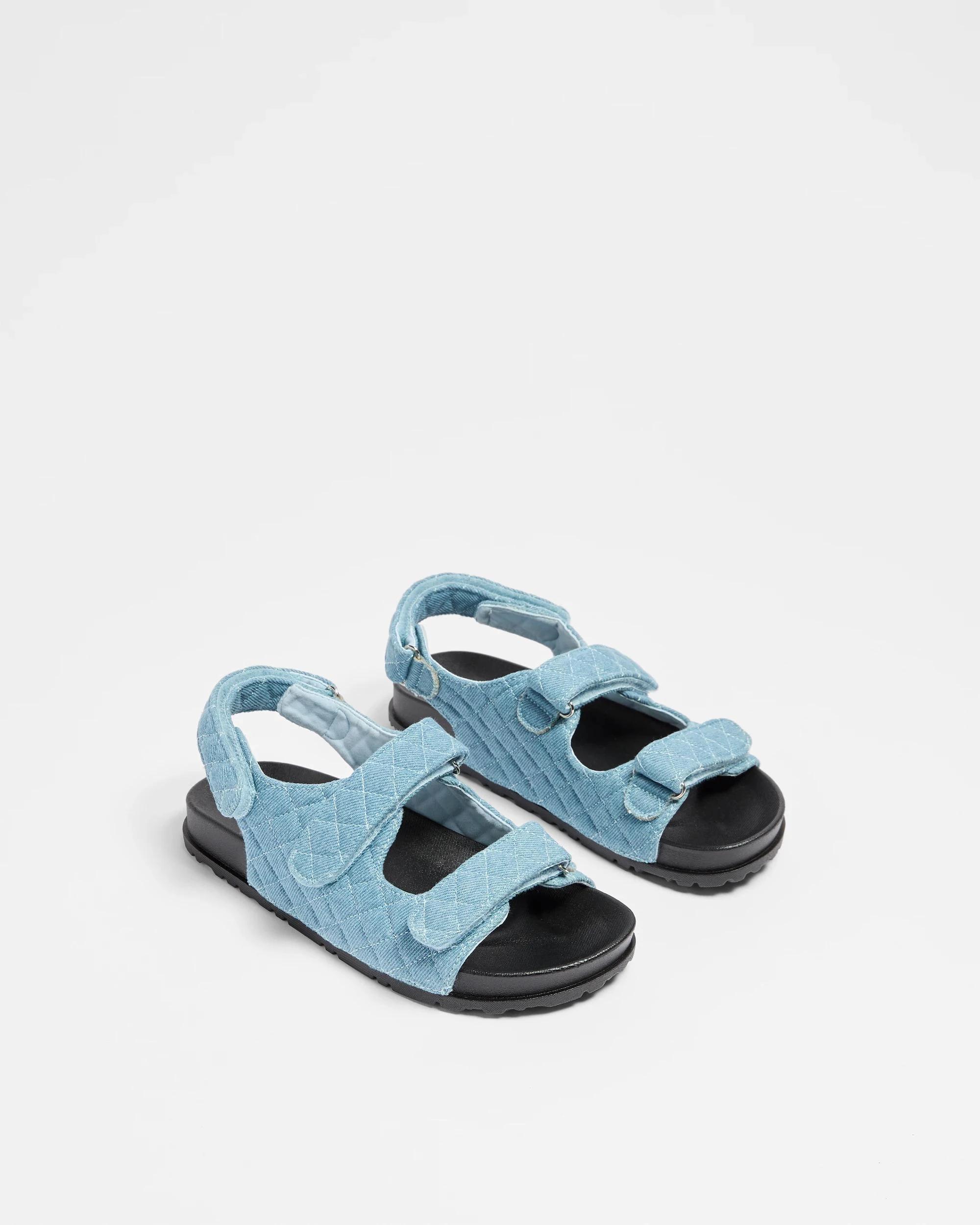 3 Target Youth Girls Senior Quilted Sandal DENIM, 3 of 3