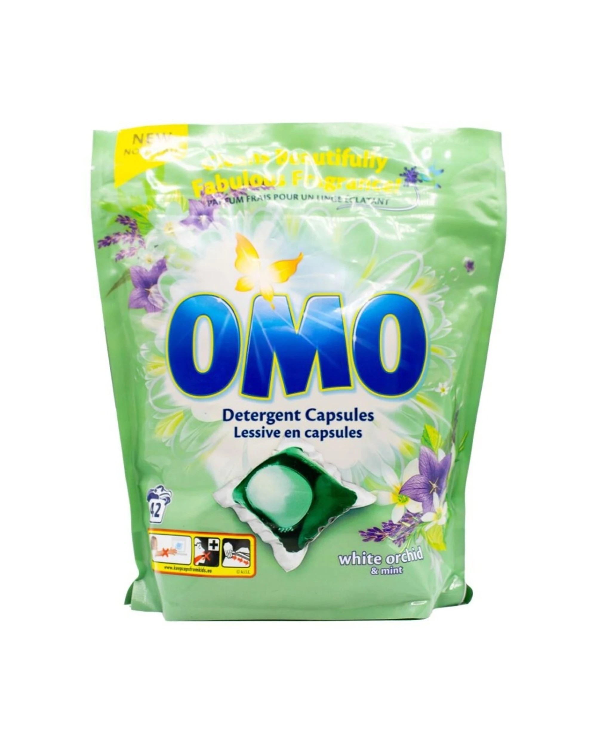 1 Omo 42pc Detergent Laundry CapsulesOrchid MintPreMeasured Resealable Bag, 1 of 3