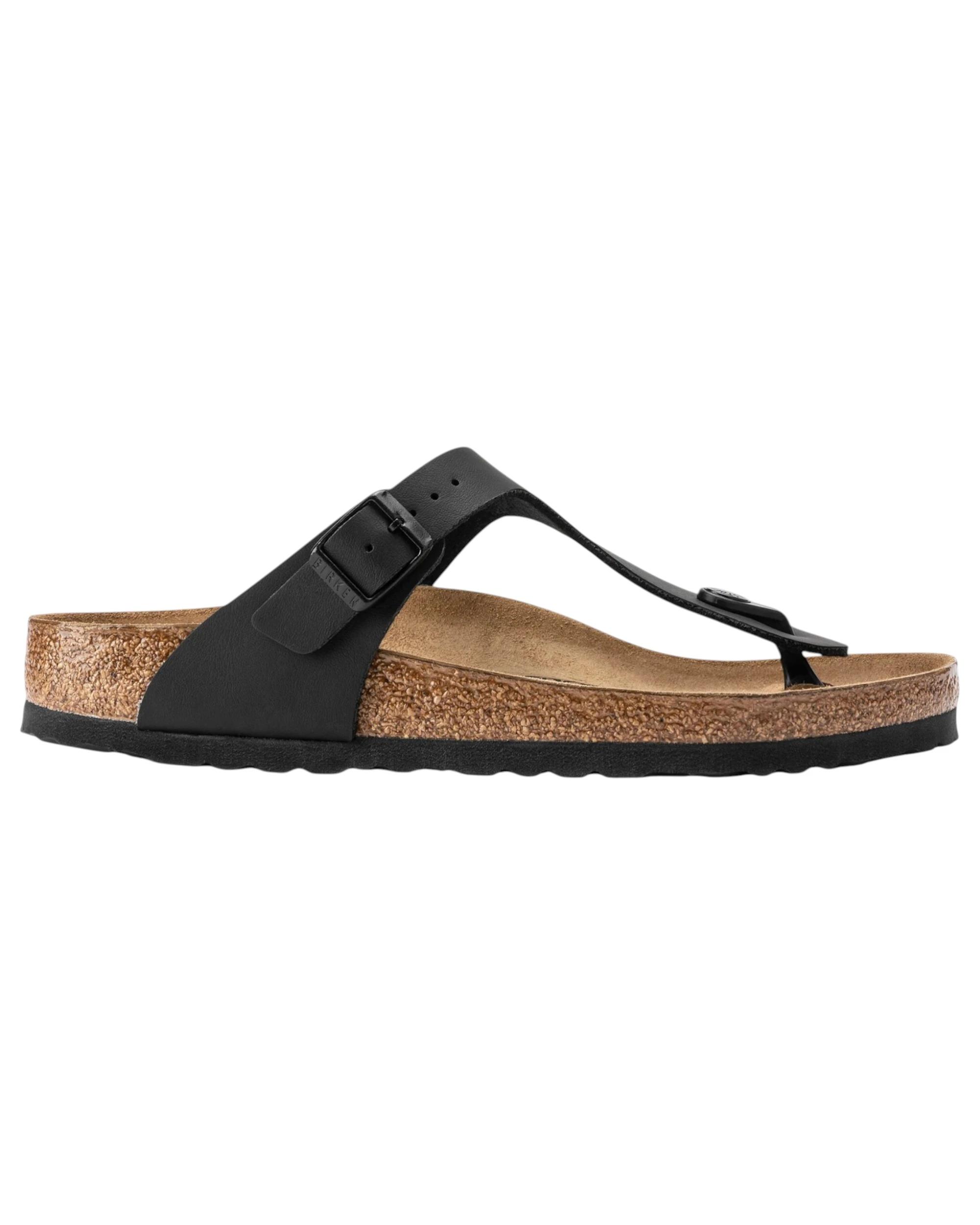 1 Birkenstock Mens Gizeh Birko Flor Slip On Sandals BLACK, 1 of 6