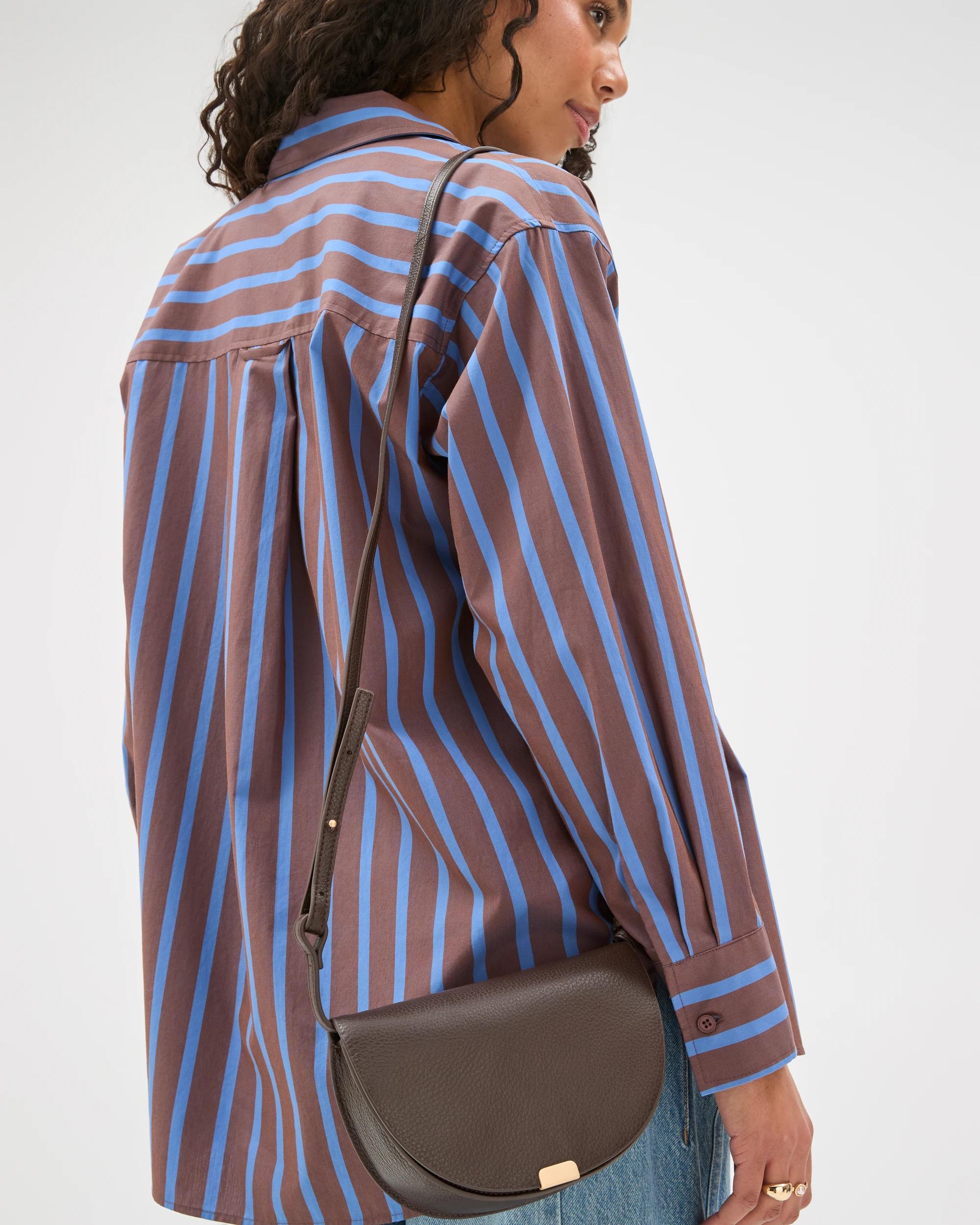 3 Target Woman Genuine Leather Mini Saddle Crossbody Bag CHOCOLATE, 3 of 3