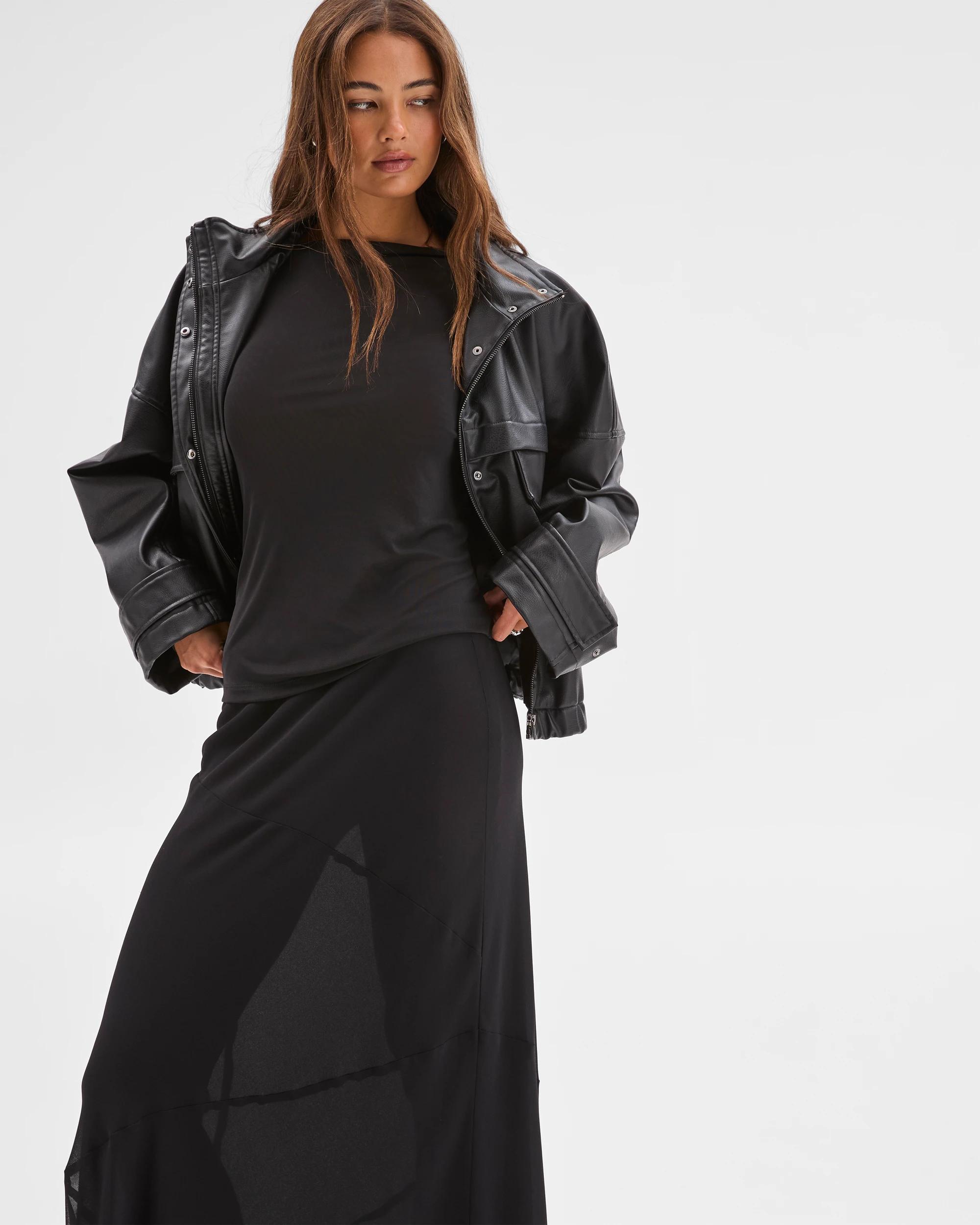 2 Lily Loves Funnel Neck Jacket BLACK, 2 of 6