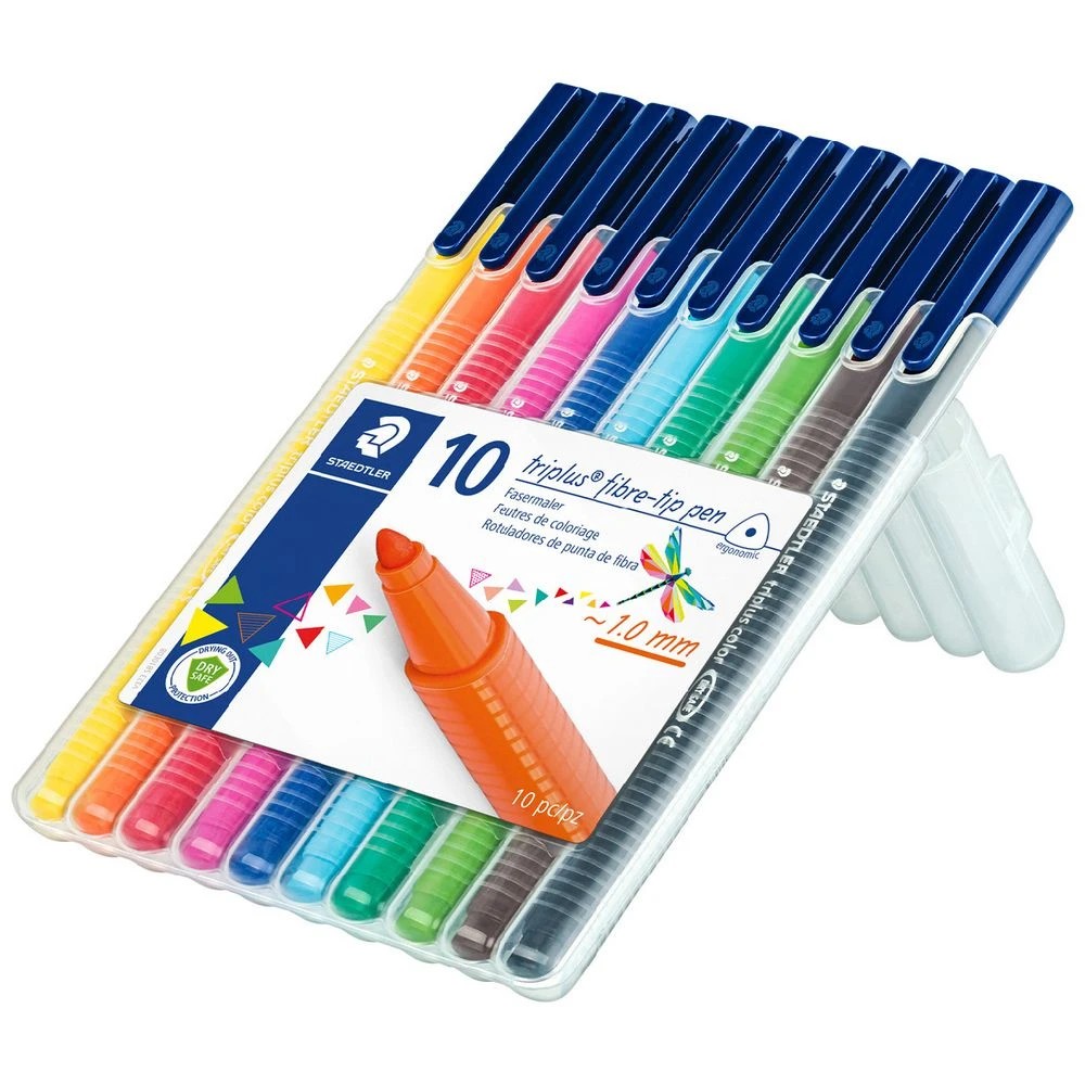 2 Staedtler Triplus Triangular Coloured Fibre Markers 10 Pack, 2 of 9