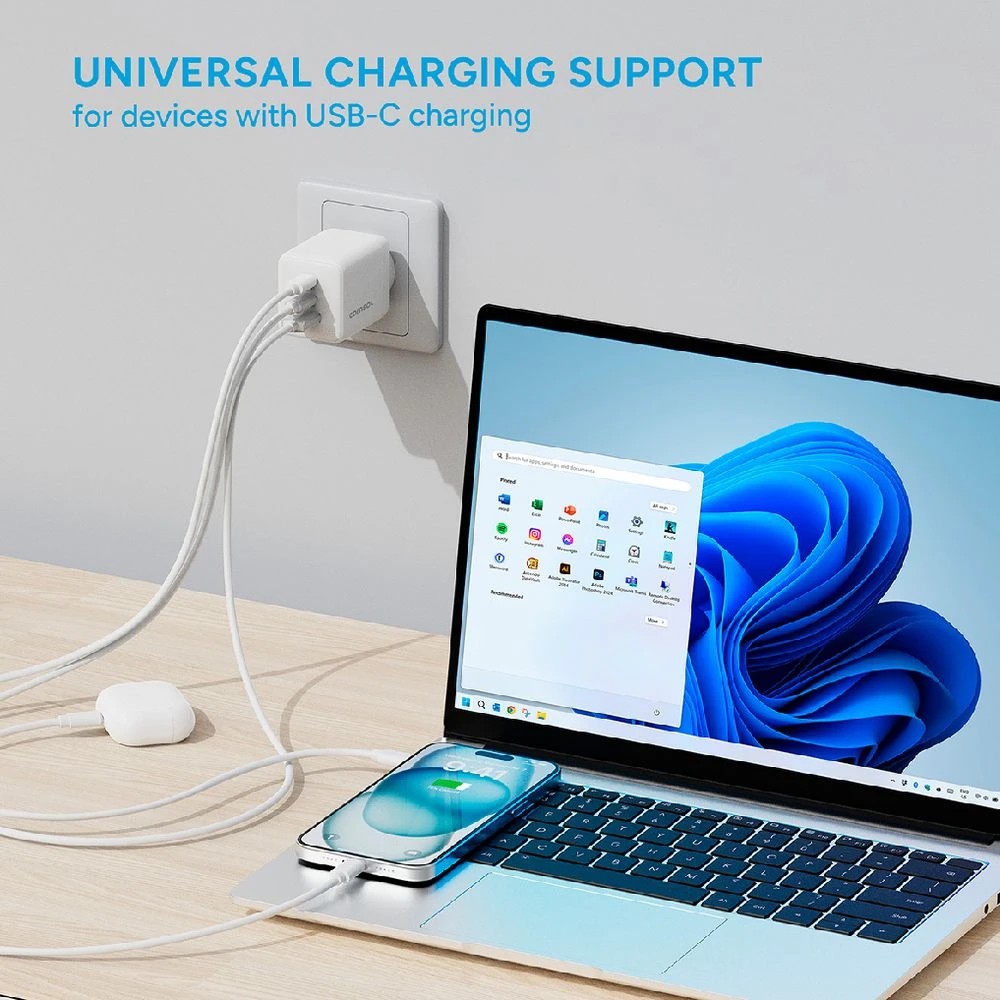 3 Comsol 100W 3 Port Wall Charger White, 3 of 5