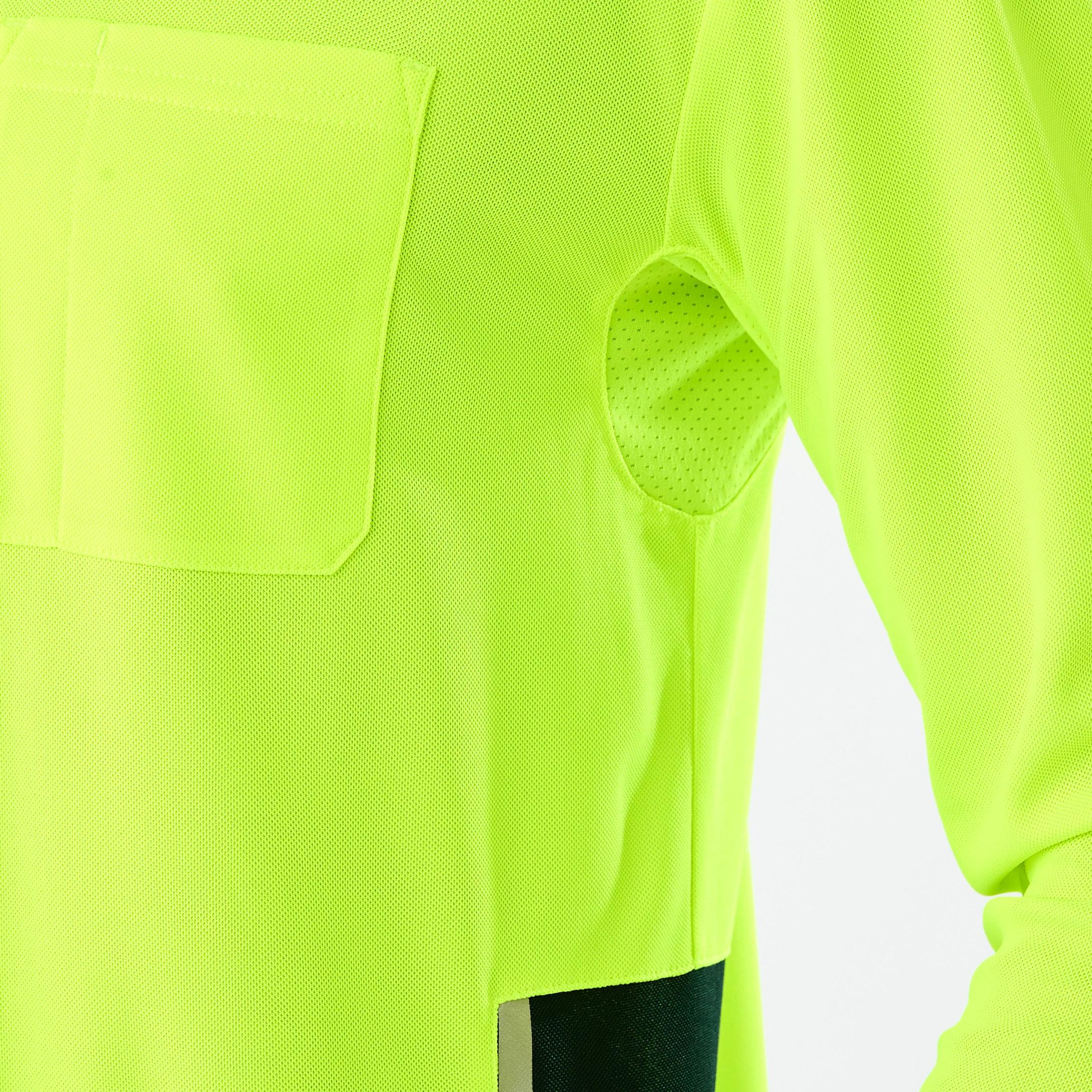 5 Workwear Long Sleeve Hi-Visibility Cool Polo Shirt FLURO YELLOW, 5 of 8