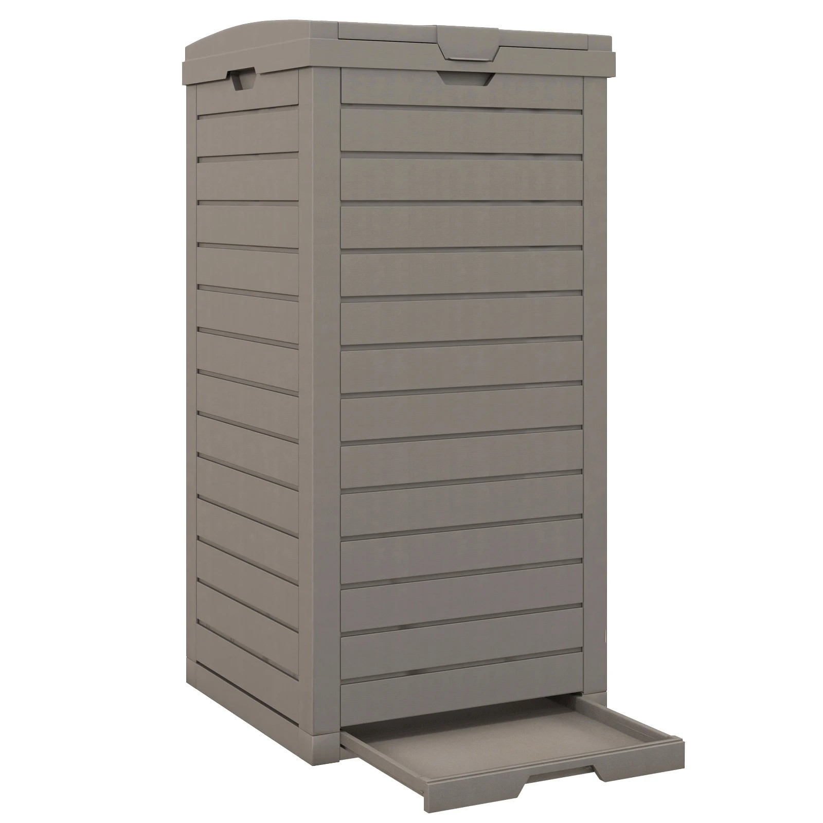 1 Costway 117L Outdoor Trash Can Waterproof Garbage Container - Brown, 1 of 1