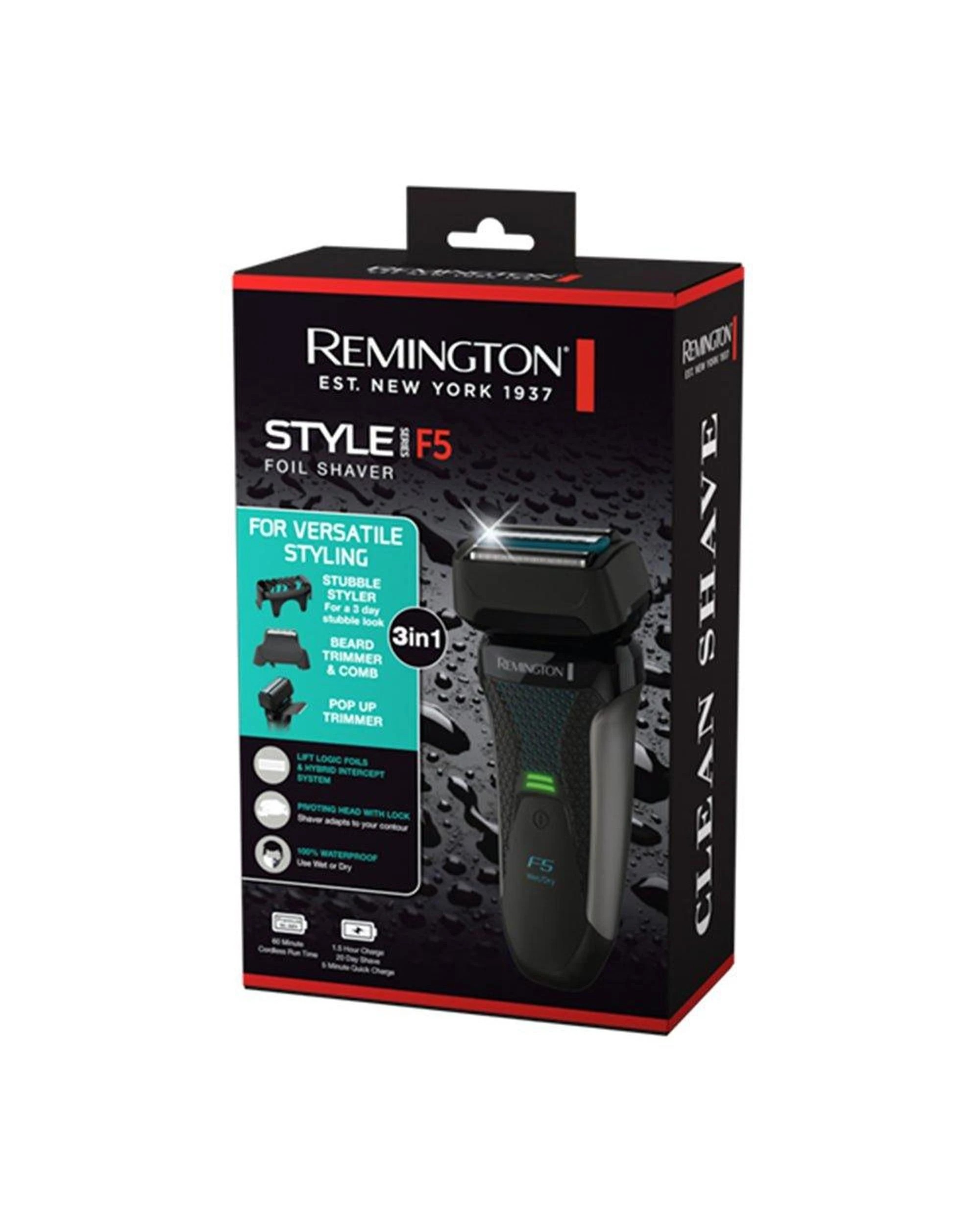 6 Remington Style Series Wet / Dry Cordless Mens Shaver - Black, 6 of 9
