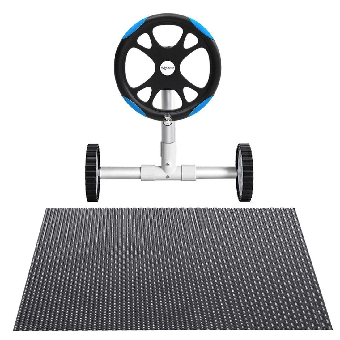 3 Aquabuddy Pool Cover 600 Micron 9.5x5m w/ Roller 5.55m Solar Blanket - Multi, 3 of 6