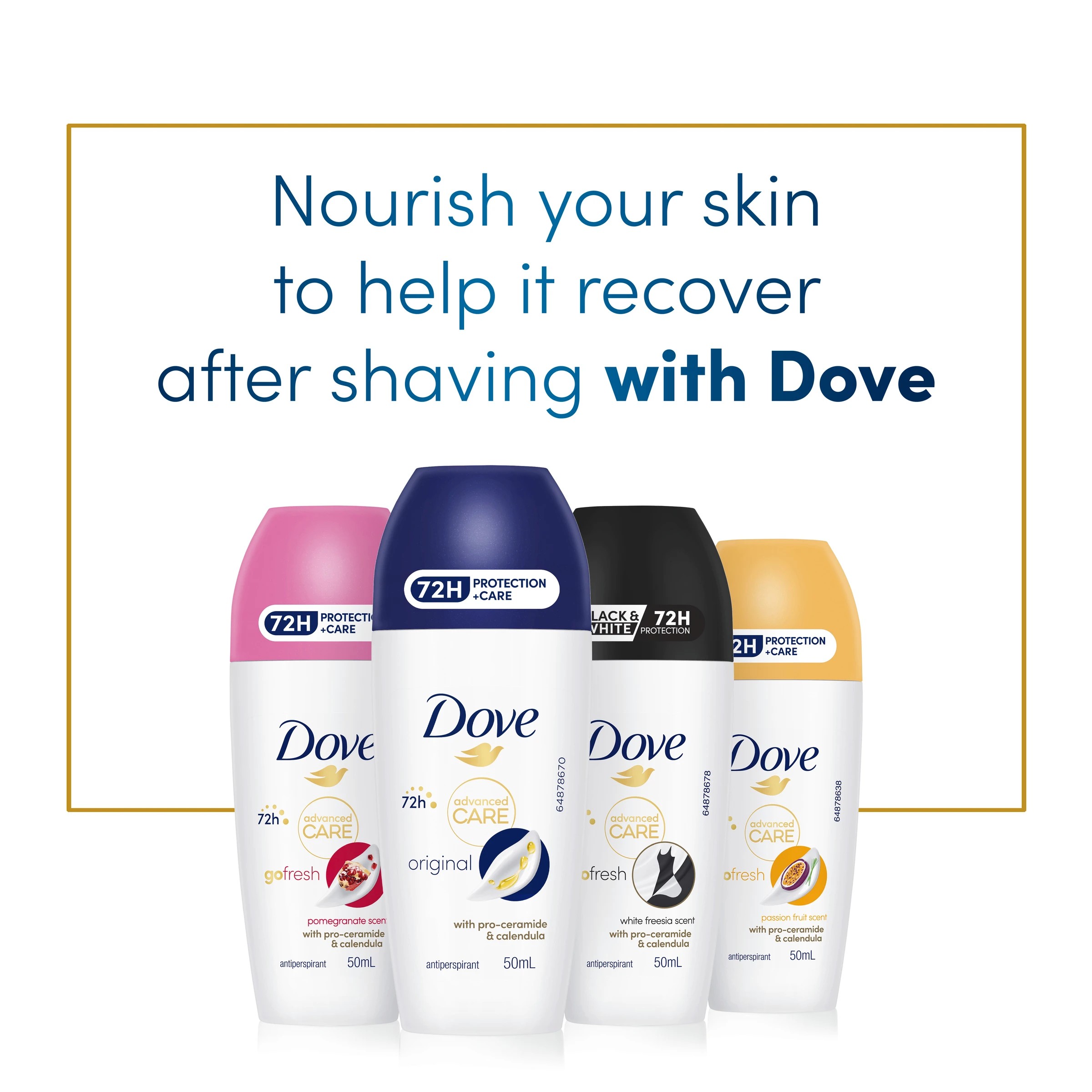7 Dove Advanced Care Go Fresh Antiperspirant Deodorant Roll-On 50ml - Pro-Ceramide and Calendula, Pomegranate Scent, 7 of 7