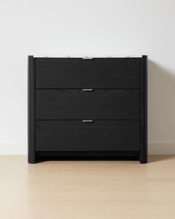 Hazel 3 Drawer Chest - Black