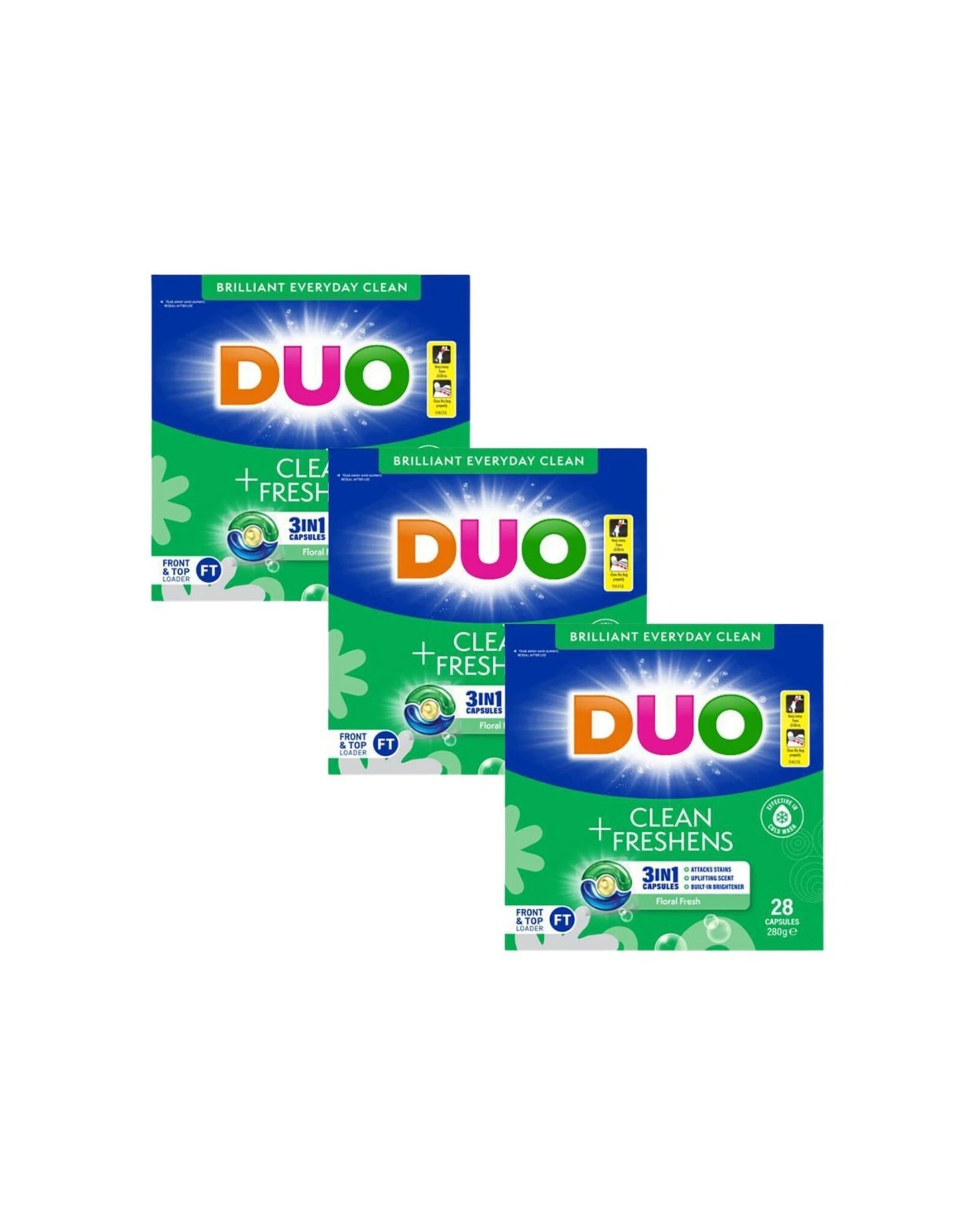 1 Duo 3PK Clean Freshens Pack Laundry Capsules 28pc Clothes Cleaning Deterget - Multi, 1 of 1