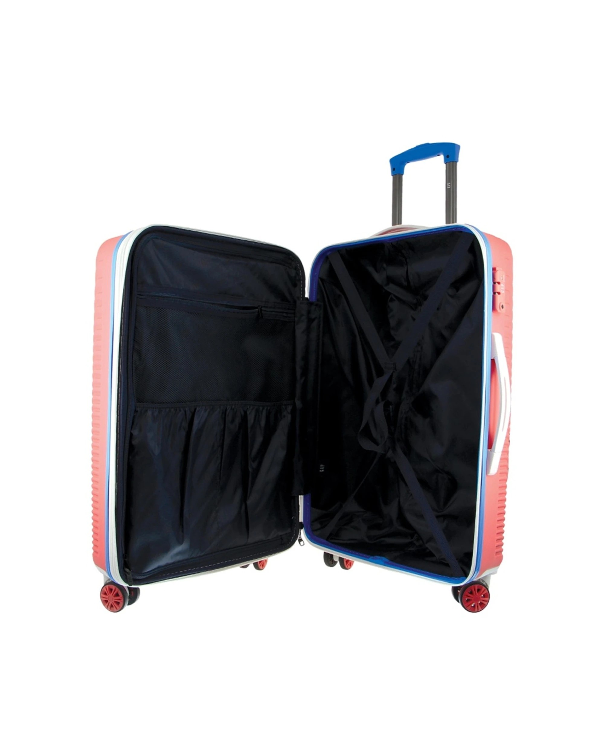 2 GAP Stripe Travel Hard-Shell Suitcase Medium Luggage 67x46cm Coral - Red, 2 of 5