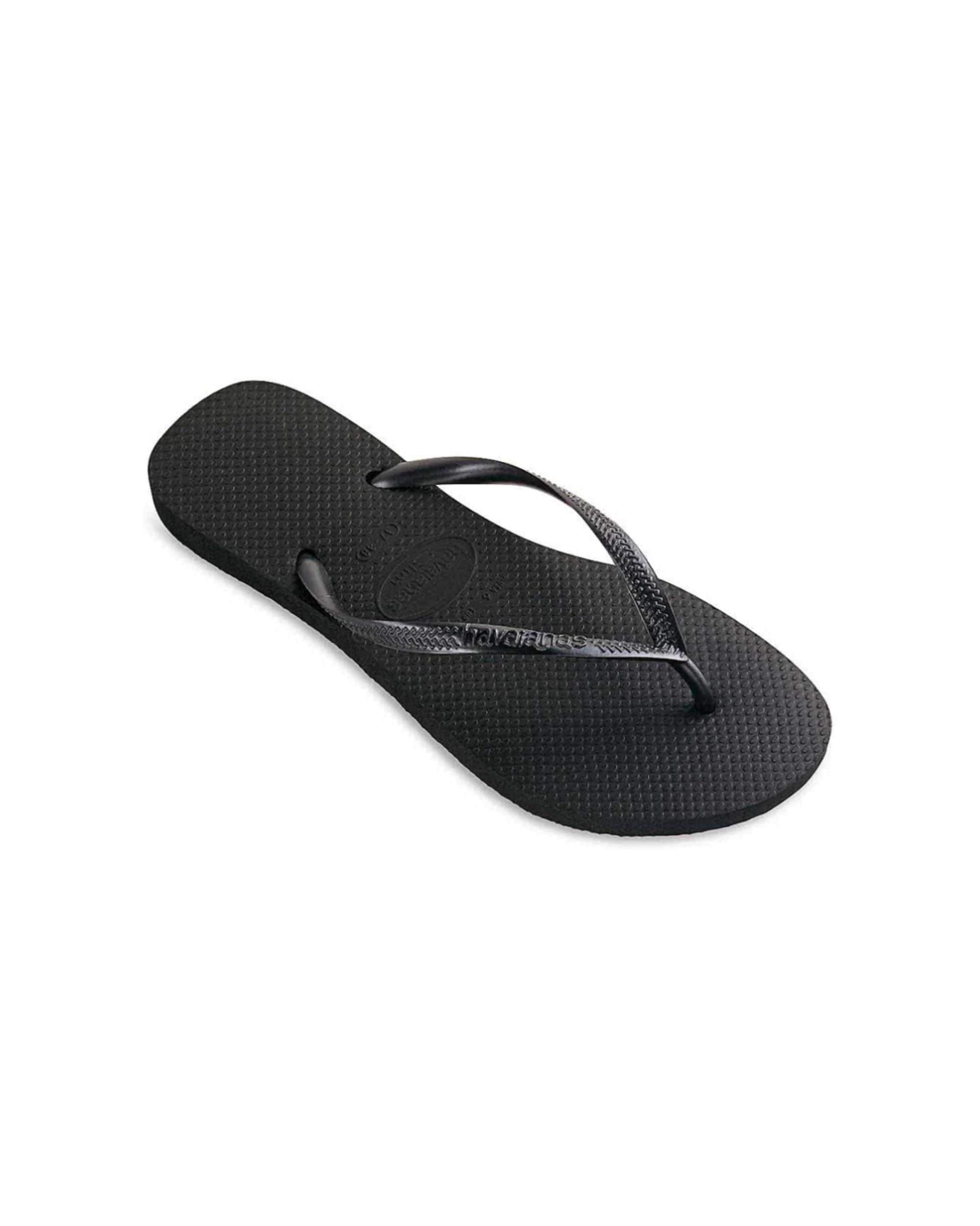 2 Havaianas Top Thongs Comfortable Rubber Flip Flops BLACK, 2 of 3