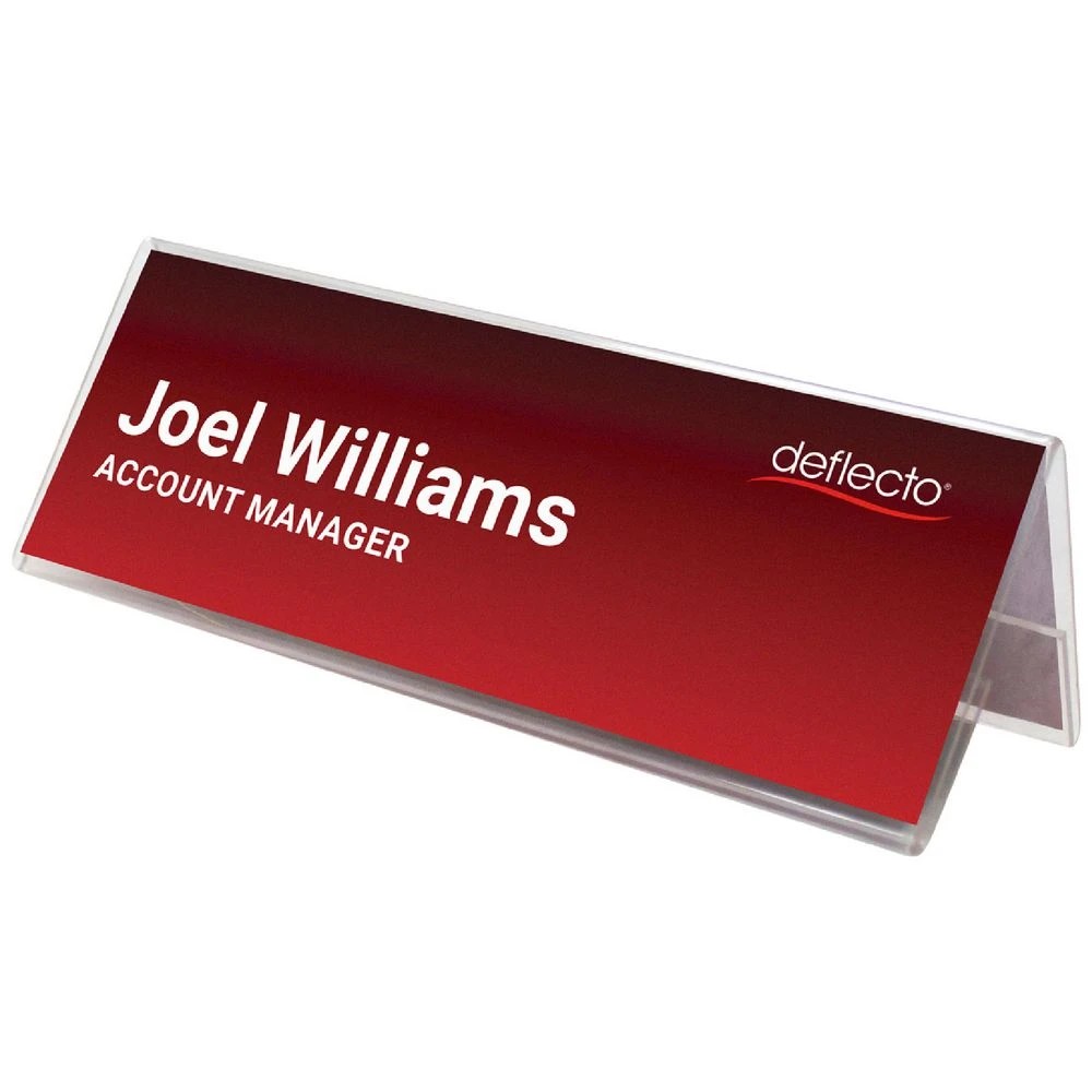 1 Deflecto A5 Name Card Holder Landscape Clear, 1 of 1