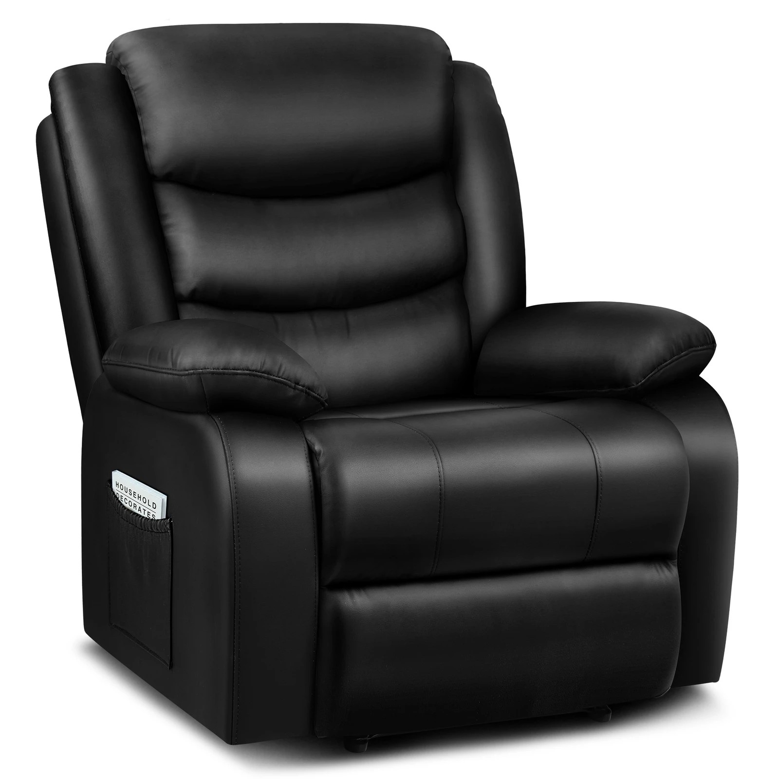 1 Alfordson Recliner Chair Leather - Black, 1 of 10