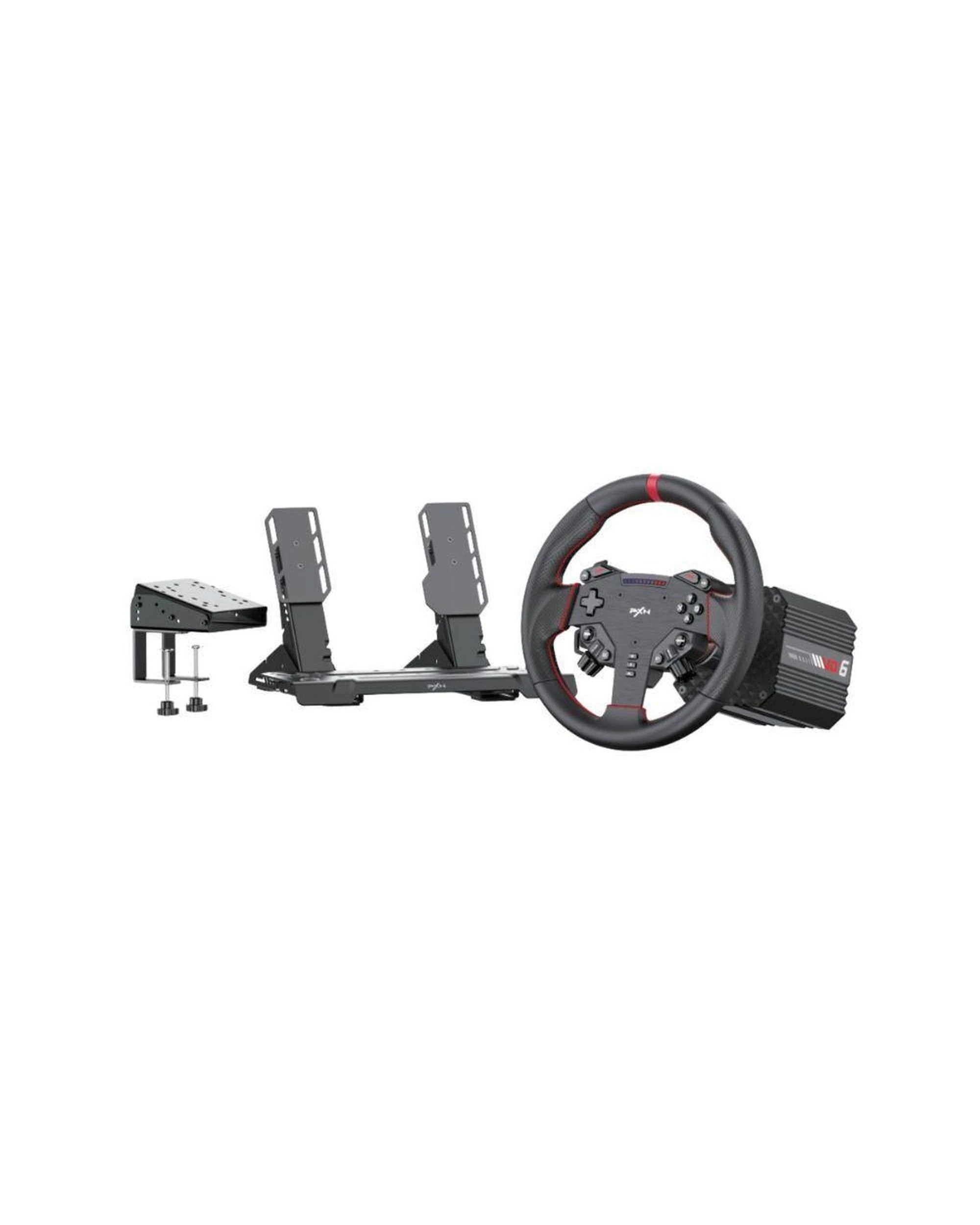 1 PXN VD6 Direct Drive Racing Simulator Bundle with 280 mm Wheel and 2 Pedal Set for PC, 1 of 3