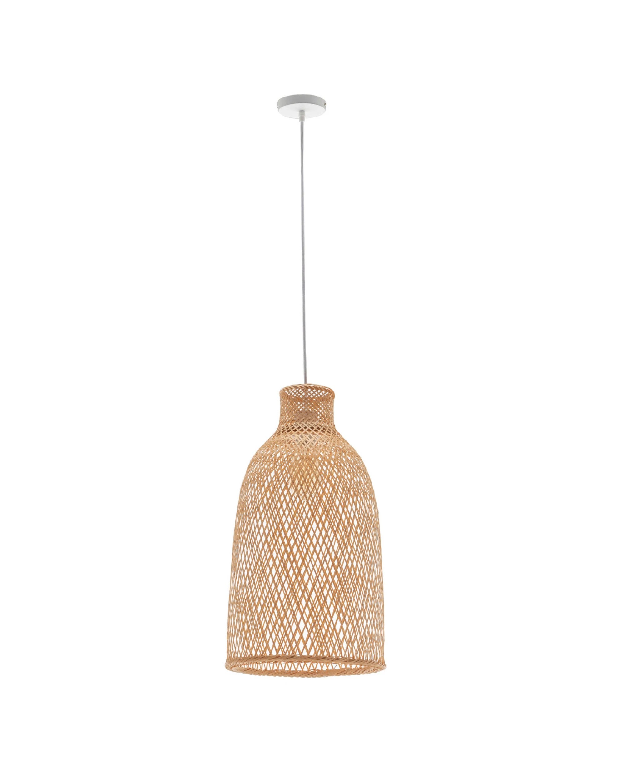 1 BR Home Natural Woven Bamboo Cone Pendant Lamp Hanging Light Bell Shade Boho, 1 of 6