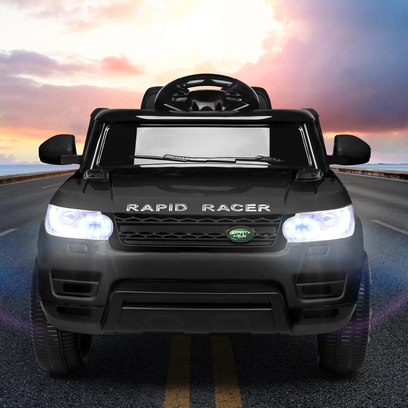 2 Alfordson Kids Ride On Car 12V Eletric Motor Remote Car Toy MP3 LED Light - Black, 2 of 10