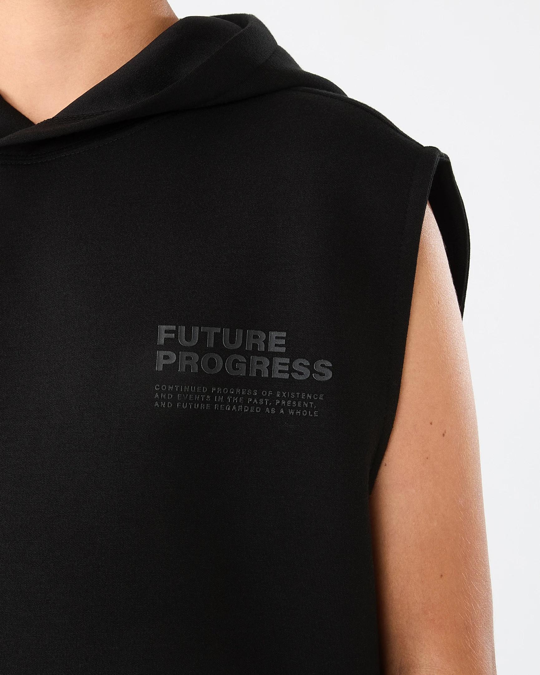 4 Active Kids Sleeveless Hoodie Blk Slogan, 4 of 8